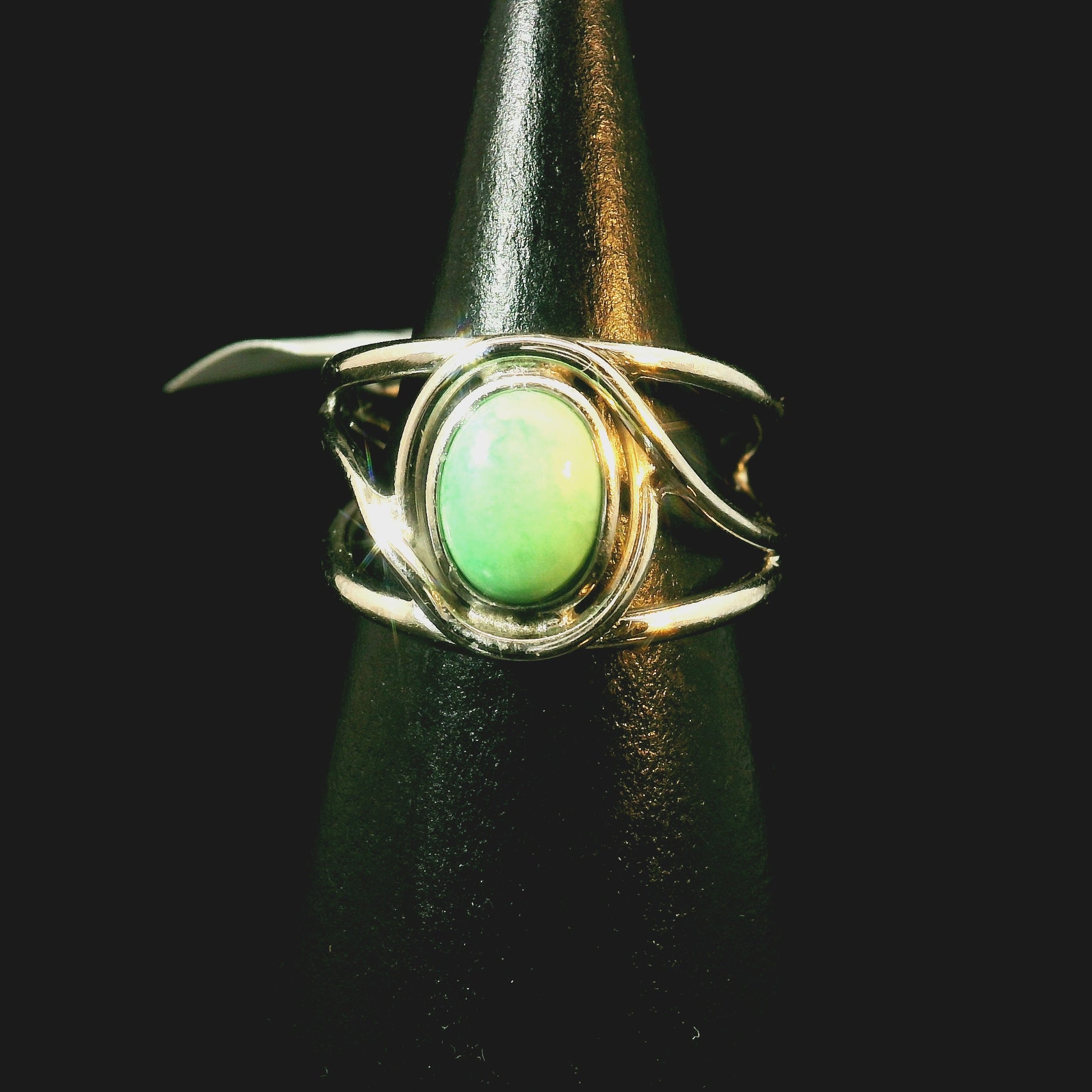 New Lander Variscite Midi Cuff Ring .925 Silver for Emotional Healing, Joy, Love and Prosperity