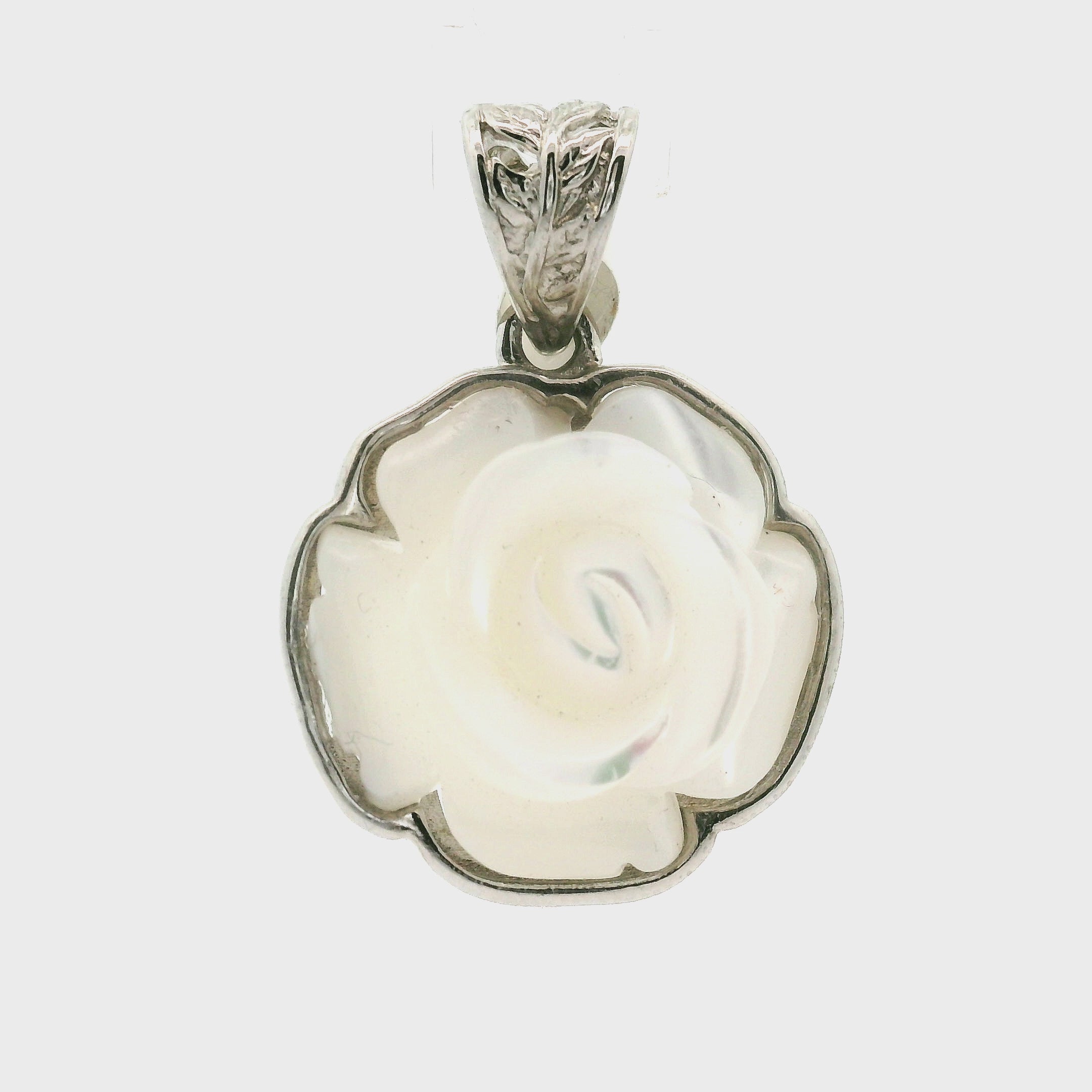 Mother of Pearl Flower Pendant .925 Silver for Embracing your Feminine Power, Memory and Peace of Mind