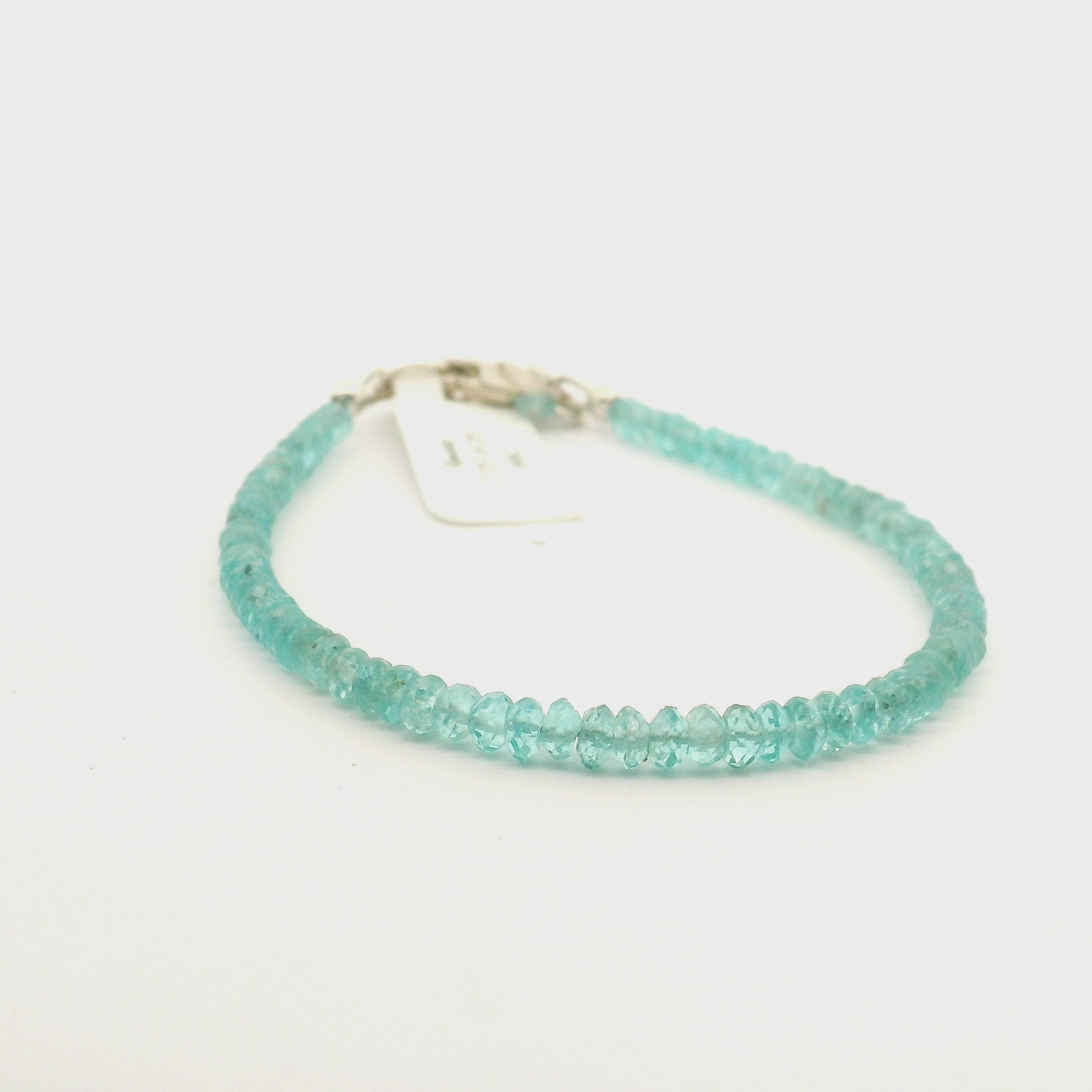 Blue Apatite Faceted Bracelet 925 Silver for Psychic Abilities and Higher Knowledge
