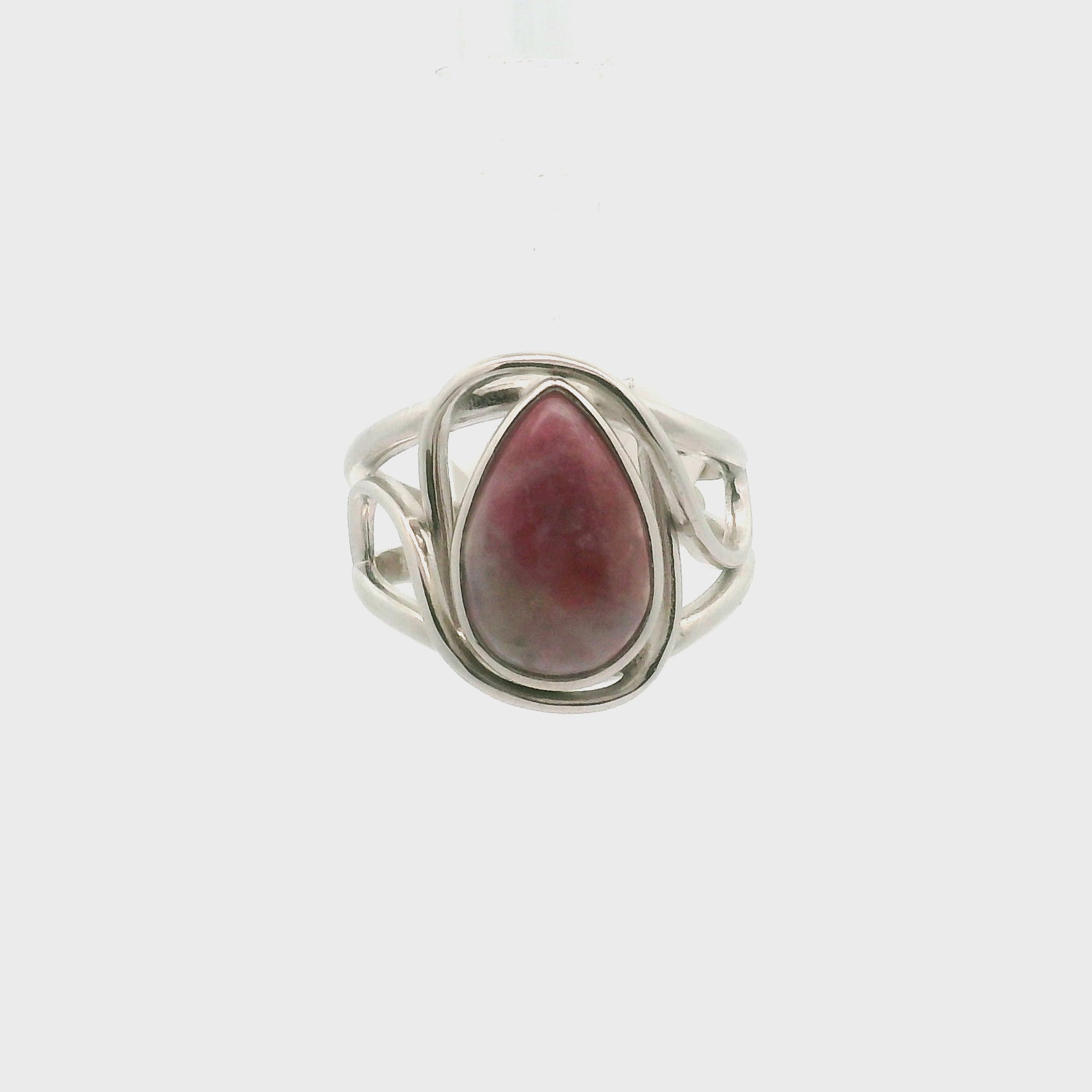 Unicorn Stone Cuff Ring .925 Silver for Awareness, Communication and Meditation