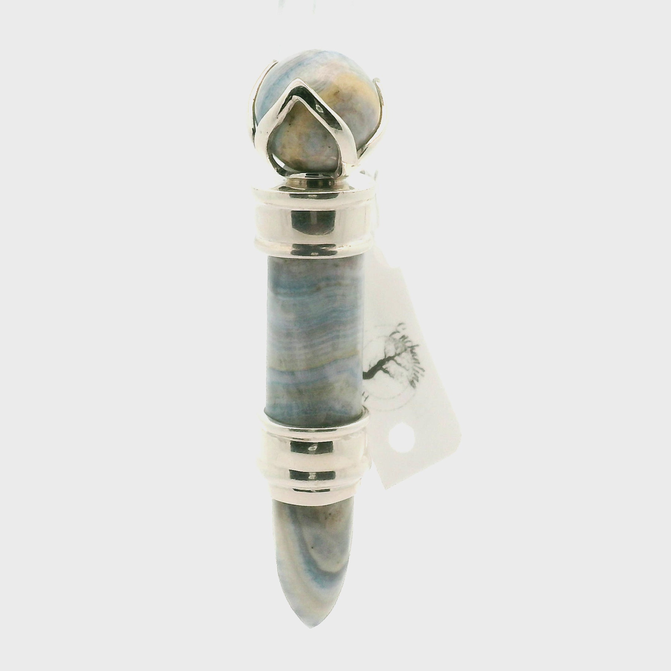 Blue Scheelite Wandlet .925 Silver for Harmony and Peaceful Communication