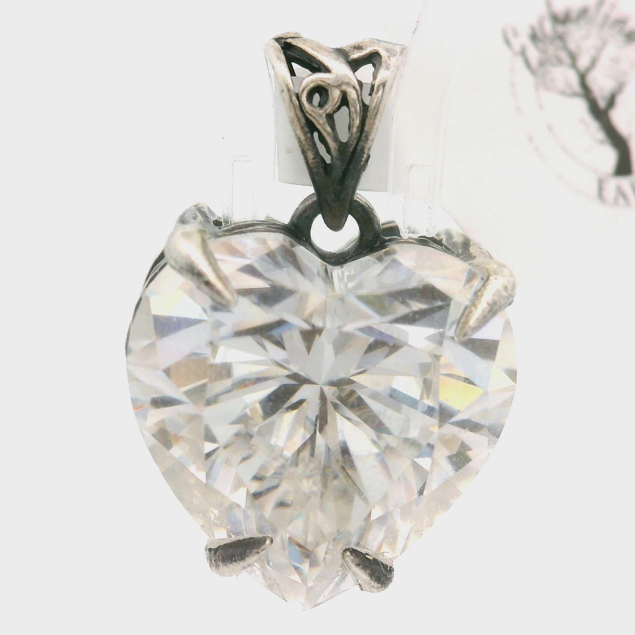 Moissanite Heart Bad Witch Pendant .925 Silver for Spiritual Evolution and Awakening