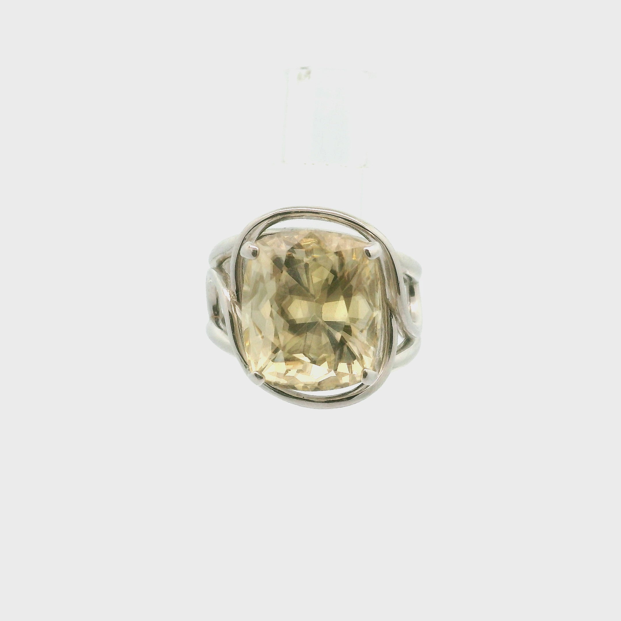 Gold Aragonite Cuff Ring 925 Silver for Joy, Love and Empowerment