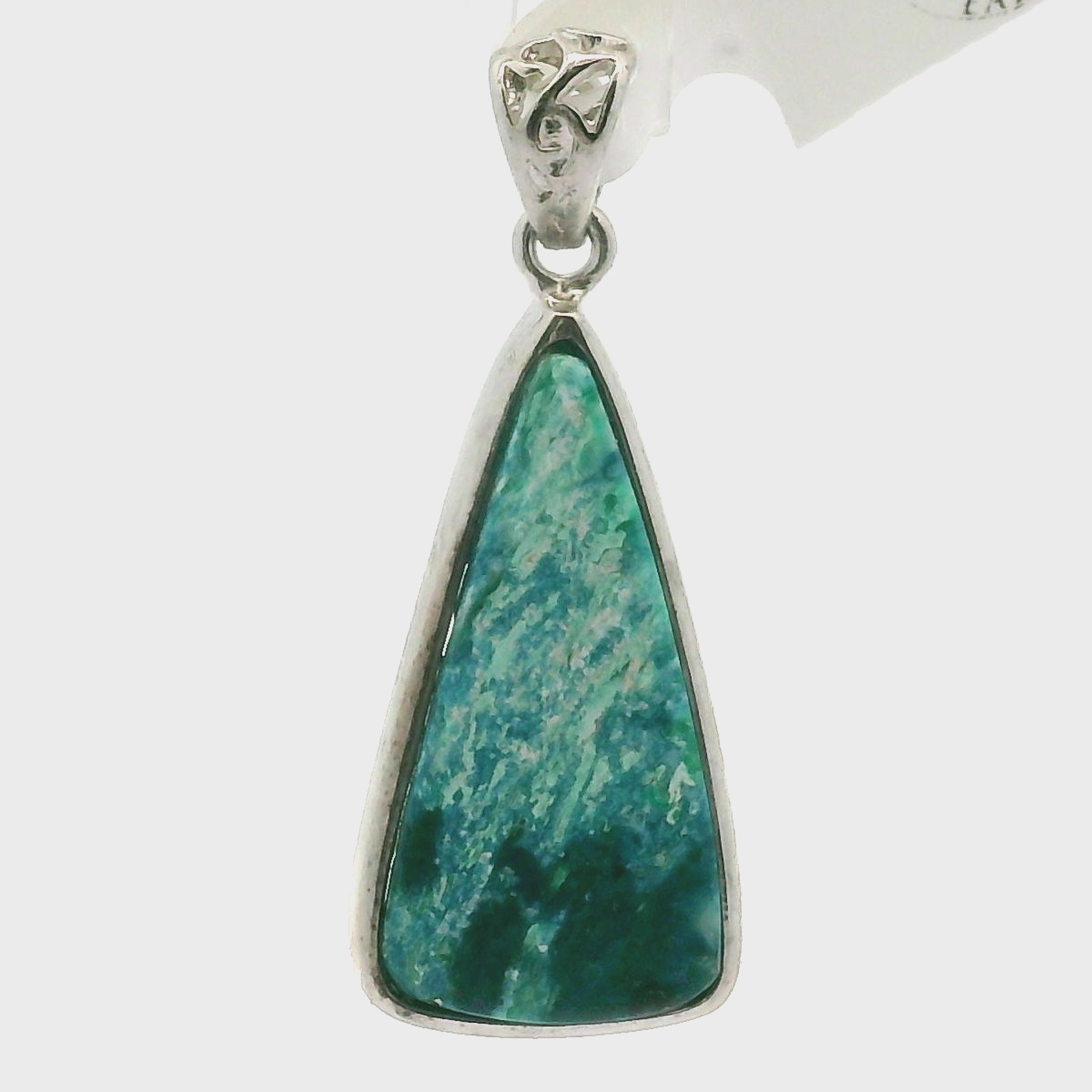 Acicular Shattuckite with Dioptase Pendant .925 Silver for Truthful Communication and Soul-Level Healing