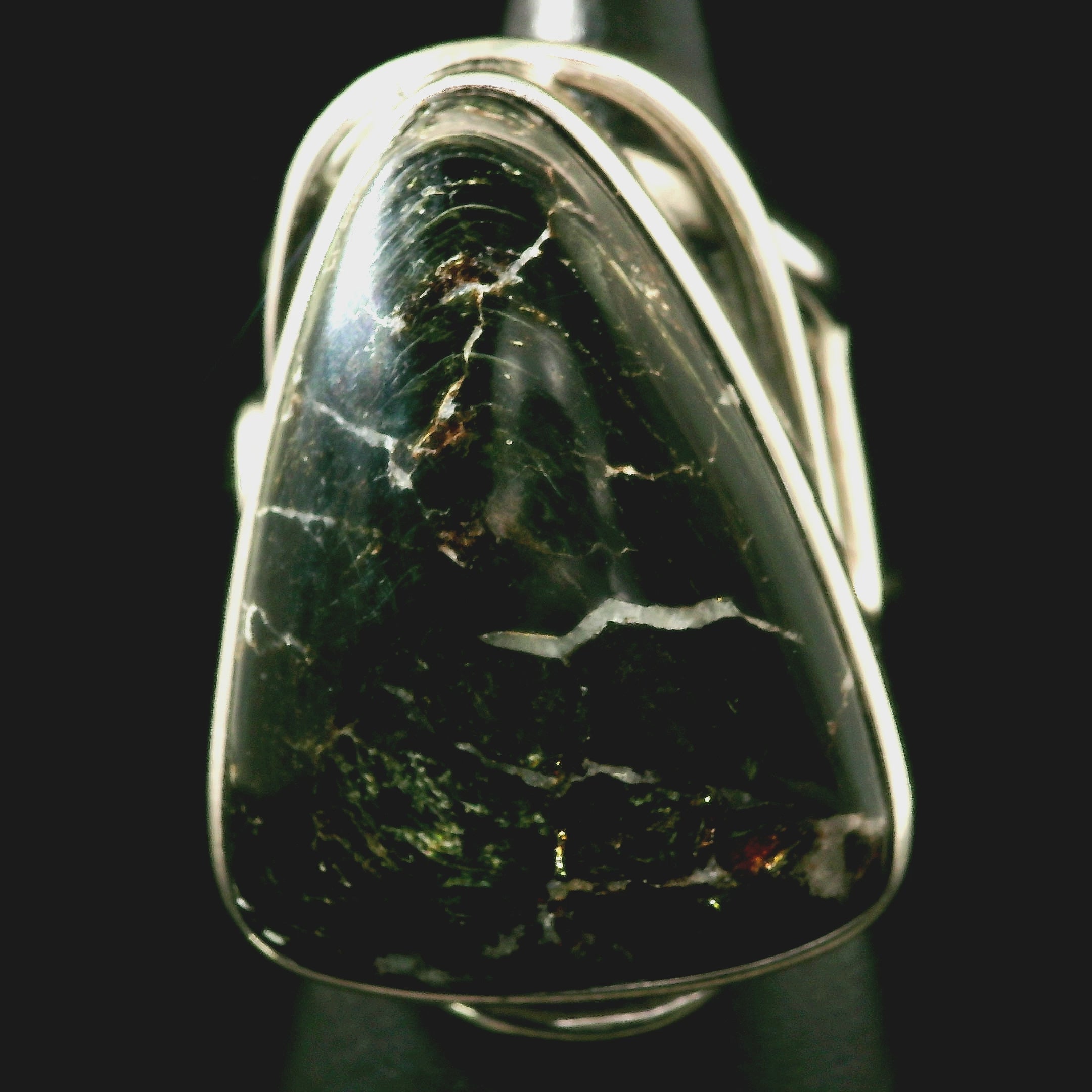 Tetraphlogopite Cuff Ring .925 Silver for Clarity, Vitality and Transformation