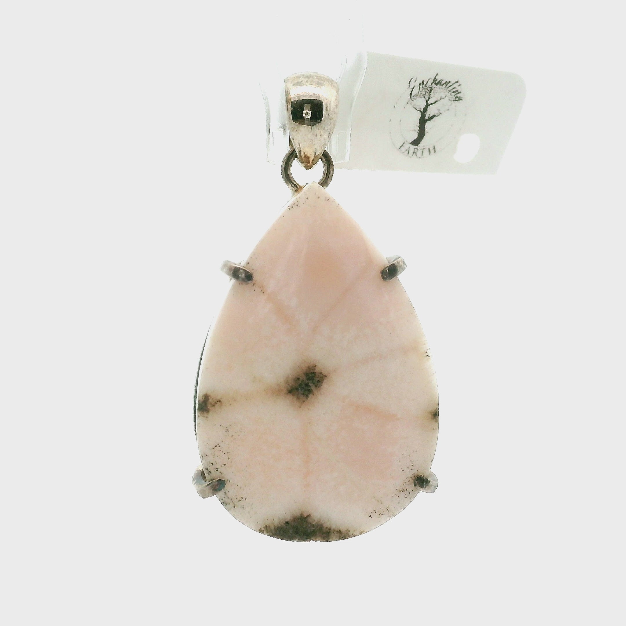 Pink Natrolite Pendant .925 Silver for Astral Travel, Higher Consciousness and Protection