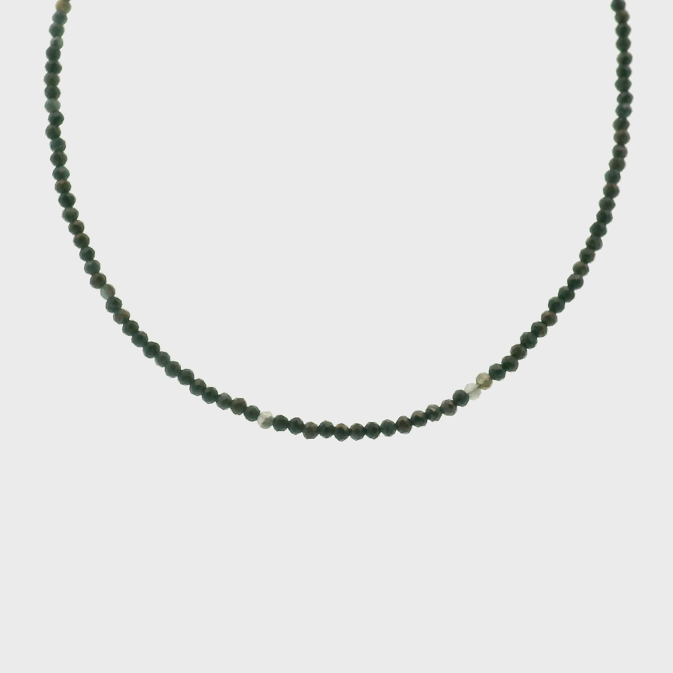 Blue Tiger Eye Micro Faceted Choker/Layering Necklace 925 Silver for Strength and Trusting Your Journey