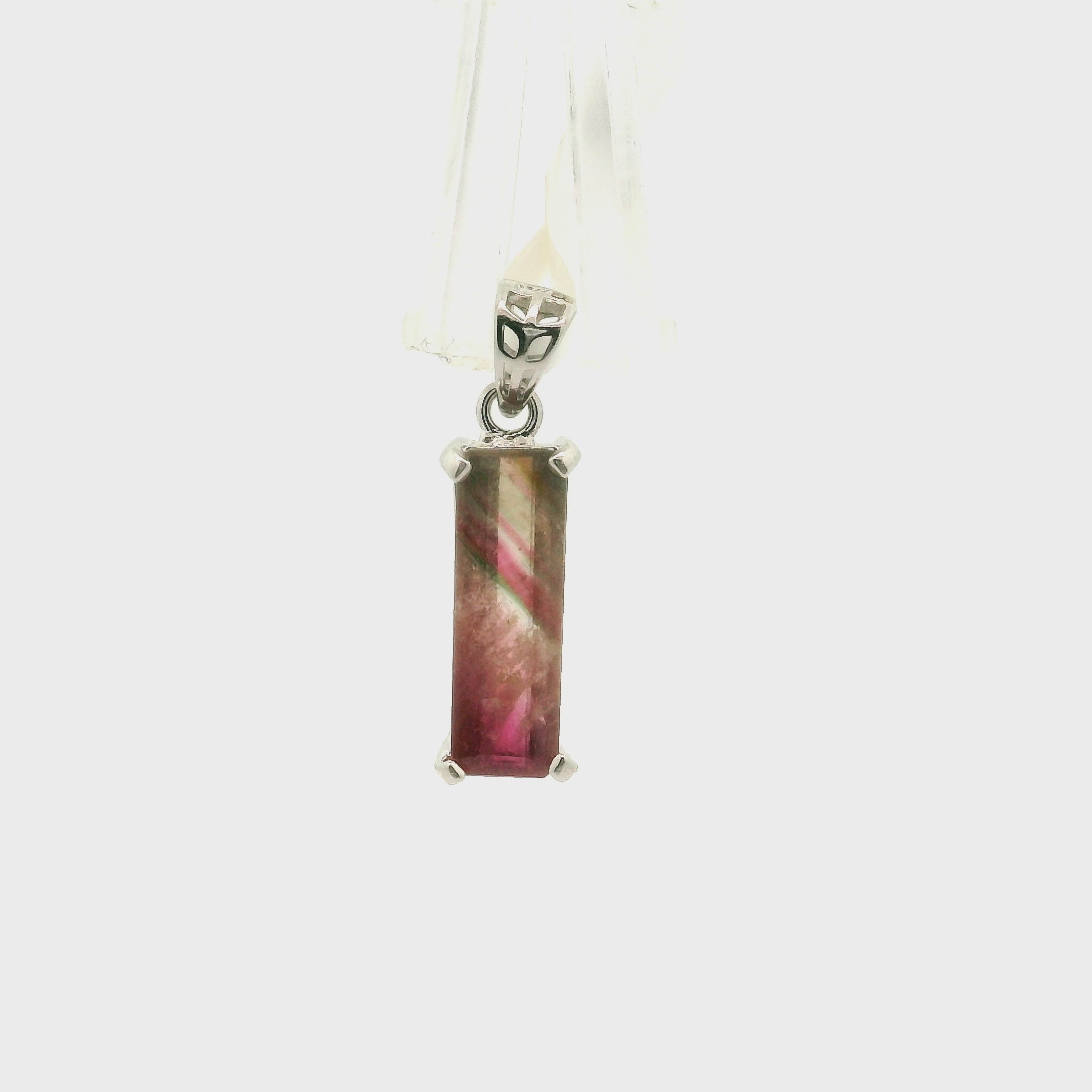 Phantom Tourmaline Pendant .925 Silver for Awareness, Communication and Meditation