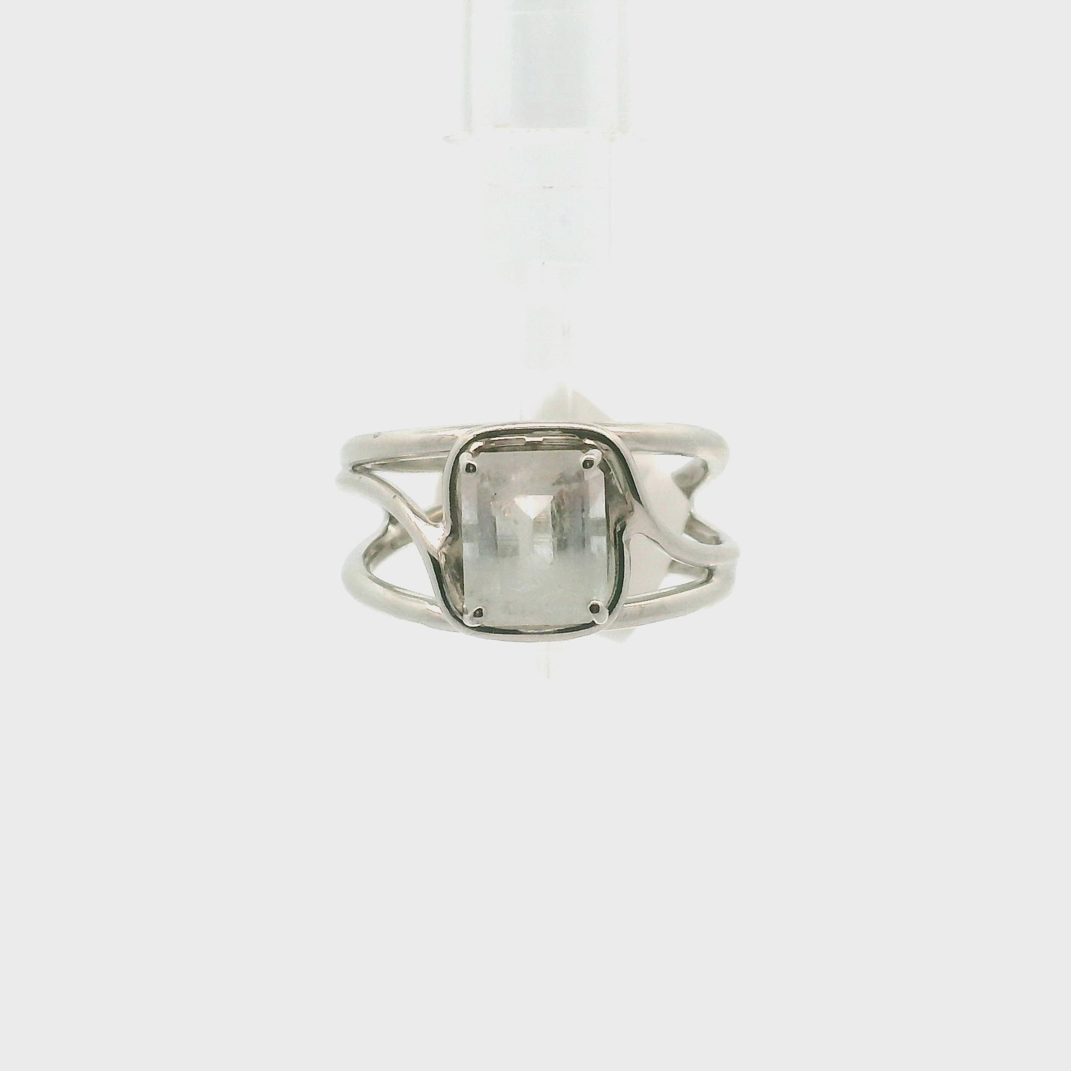 Aquamarine Faceted Midi Cuff Ring .925 Silver for Healing, and Intention Setting