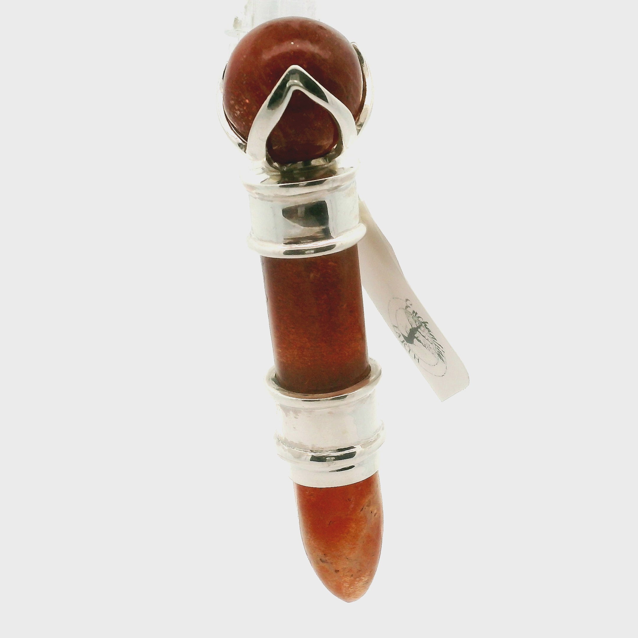 Sunstone Wandlet Wand Pendant .925 Silver for Manifestation and Abundance
