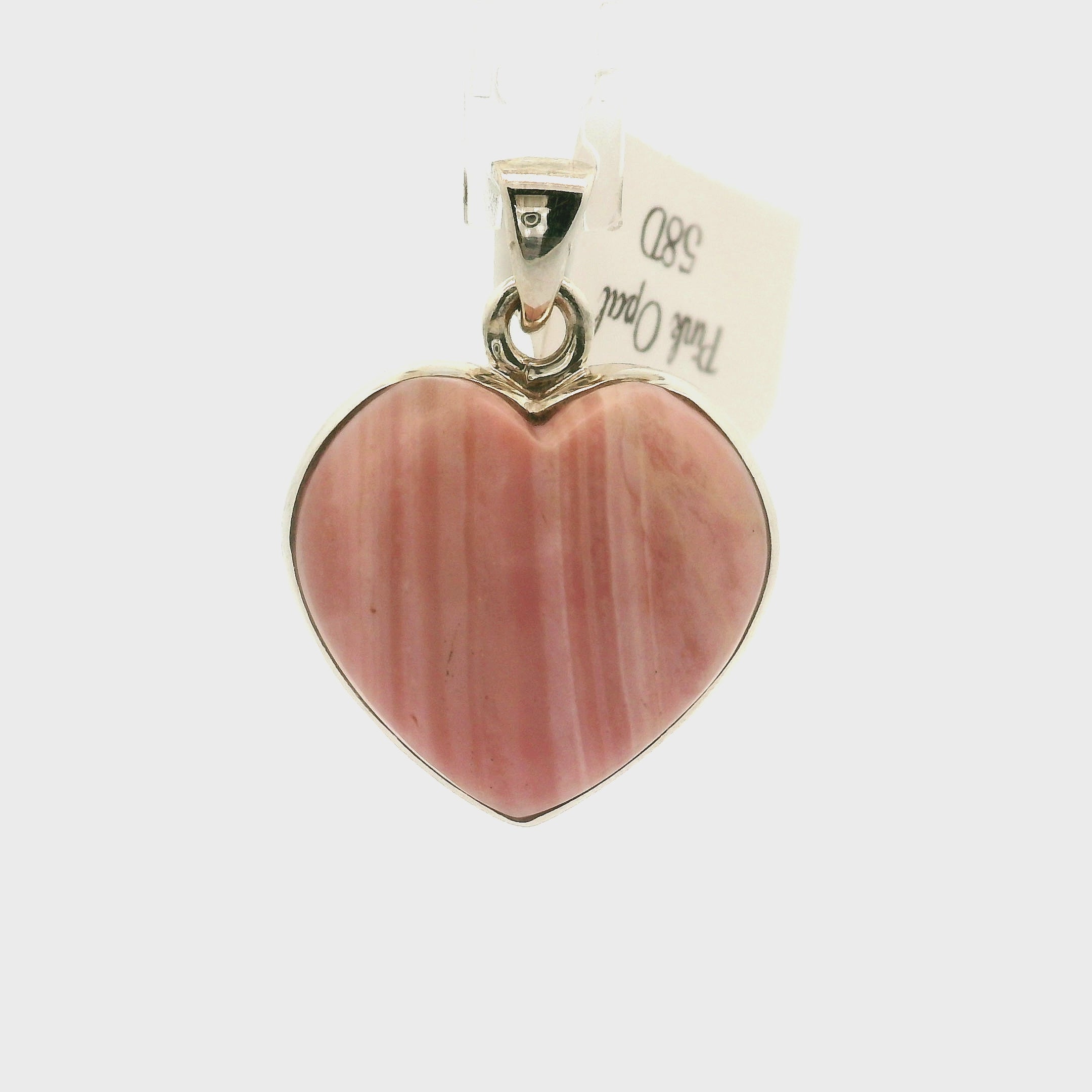 Pink Opal Pendant .925 Silver for Love, Romance and Peace