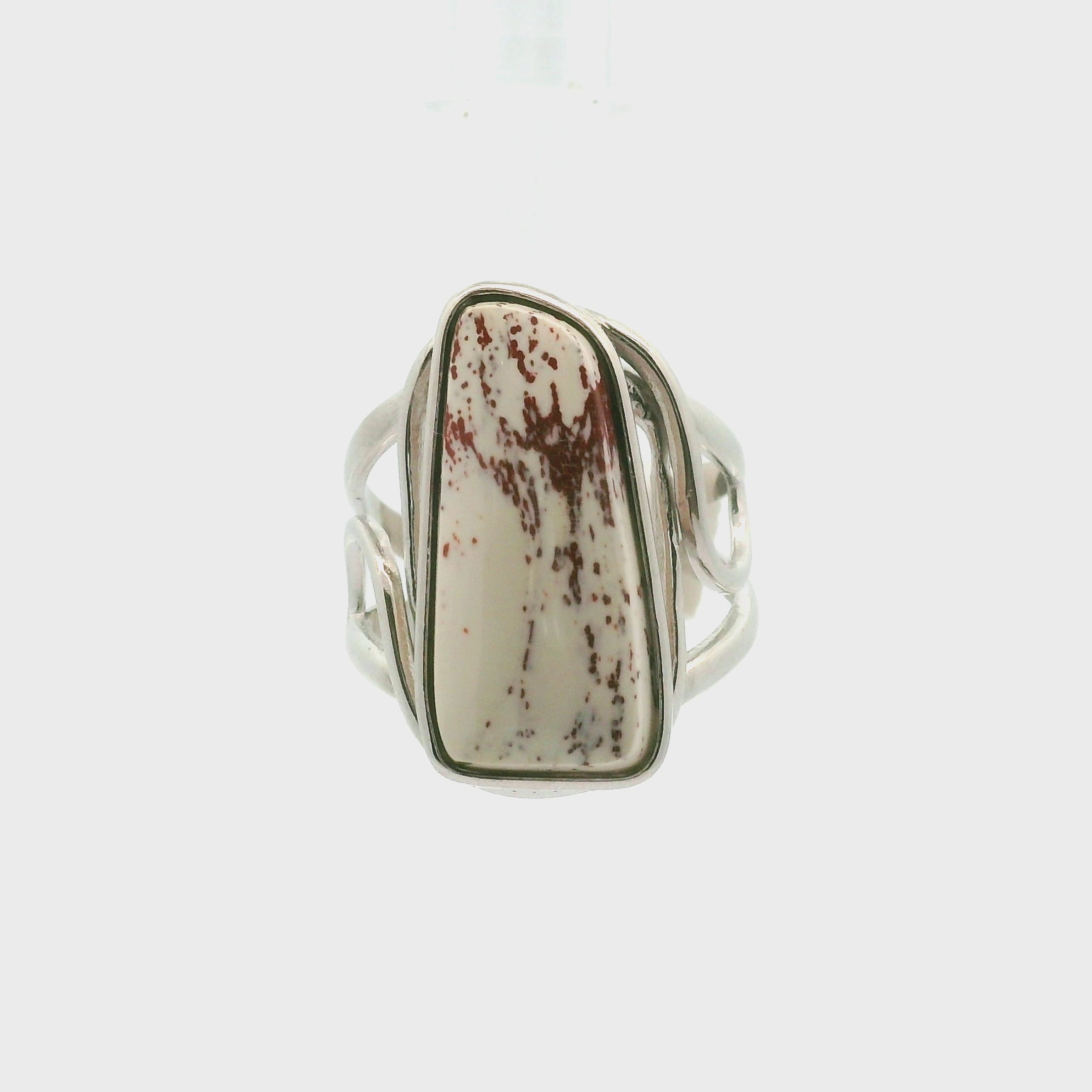 Angel Wing Alunite Cuff Ring 925 Silver for Angelic Connection, Harmony and Guidance