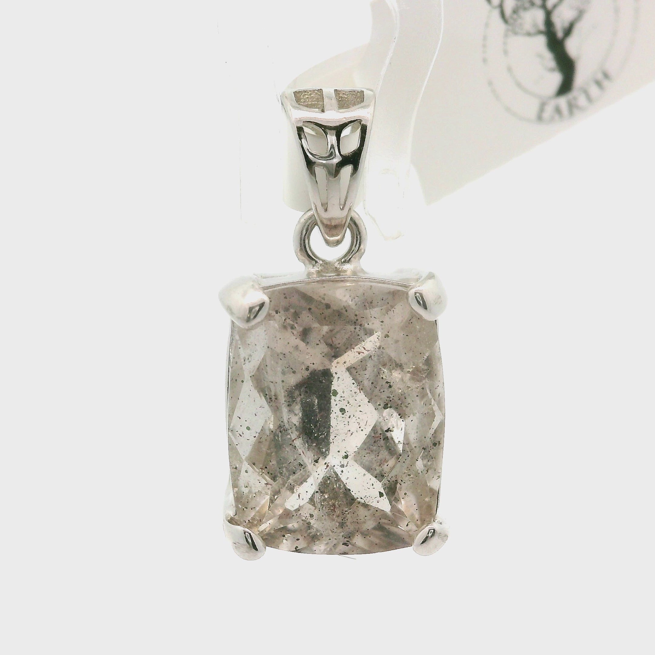 Pink Fire Covellite in Quartz .925 Silver Pendant for Manifestation and Abundance