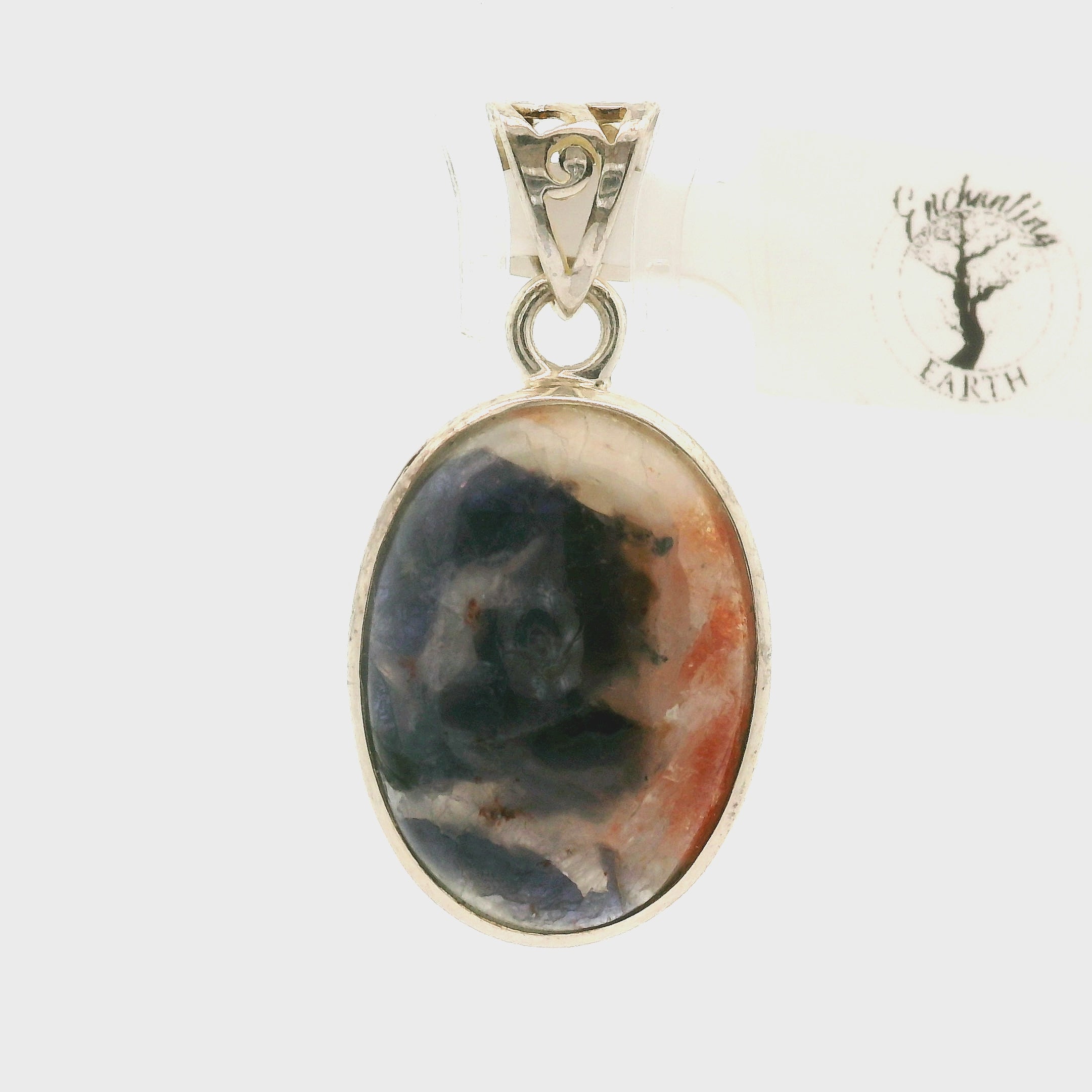 Iolite Sunstone Pendant .925 Silver for Confidence and Clear Vision