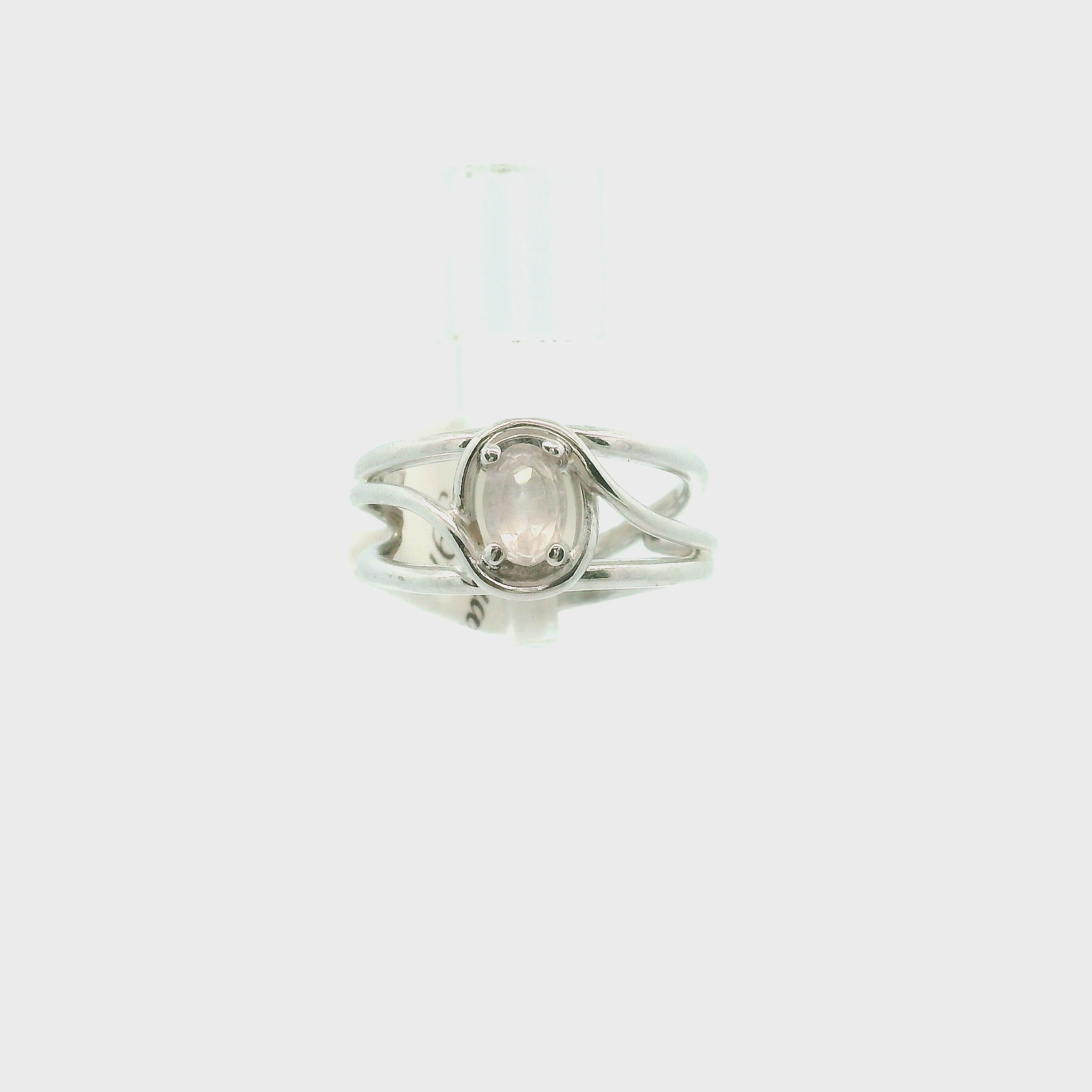 Rose Quartz Midi Cuff Ring .925 Silver for Compassion and Self Love