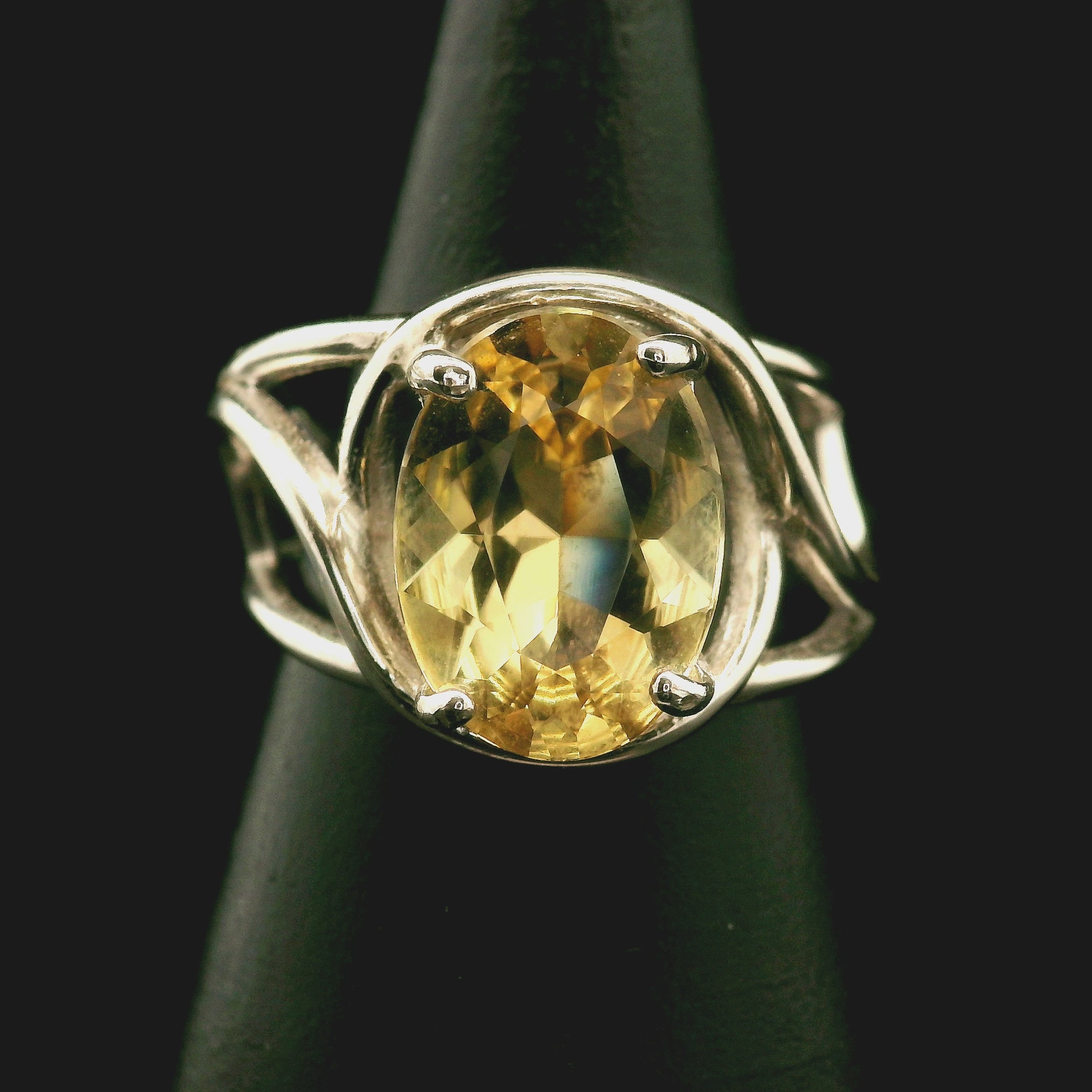 Sinhalite Cuff Ring .925 Silver for Inner Peace, New Ideas & Spiritual Awakening