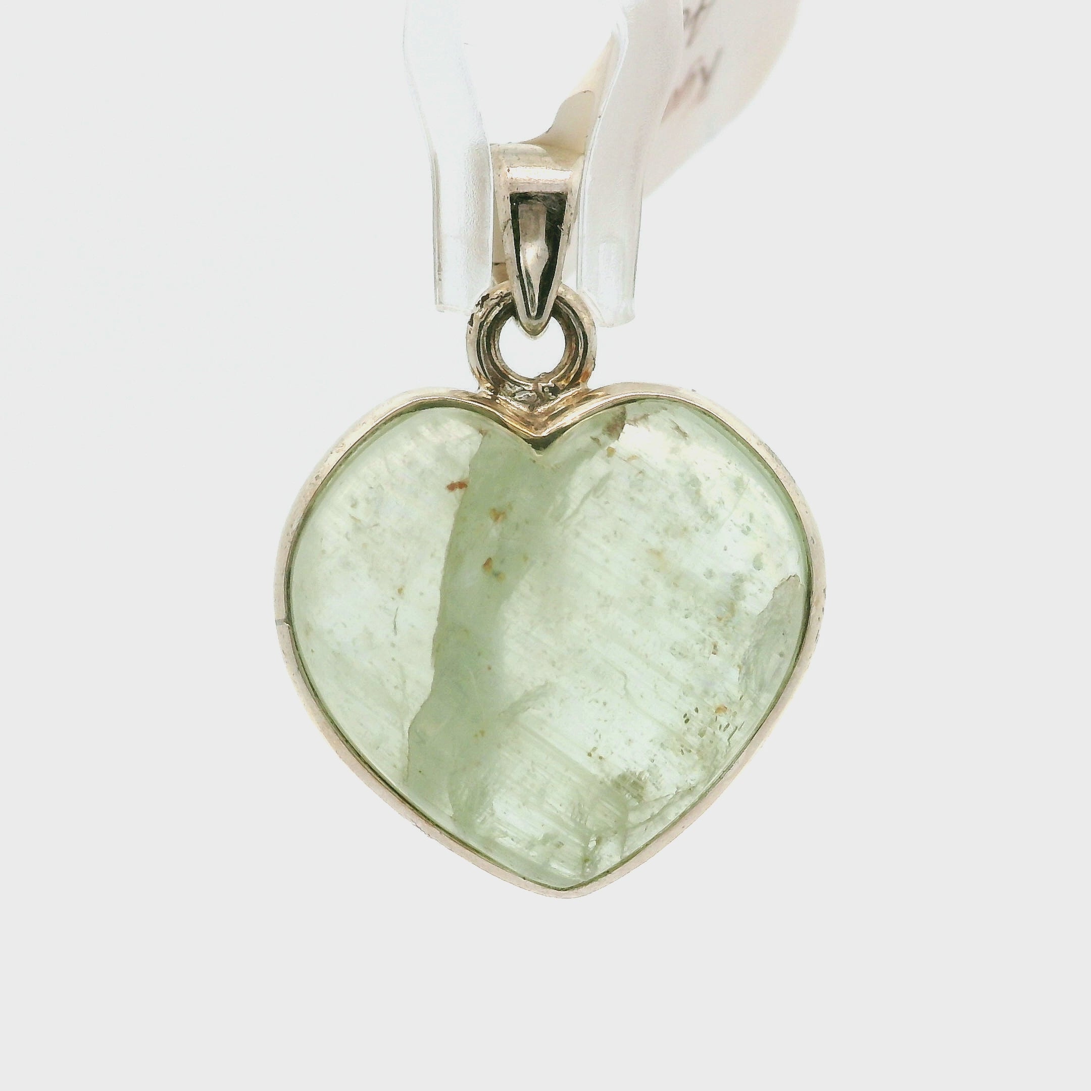 Green Kyanite Pendant .925 Silver for Alignment, Balance and Meditation