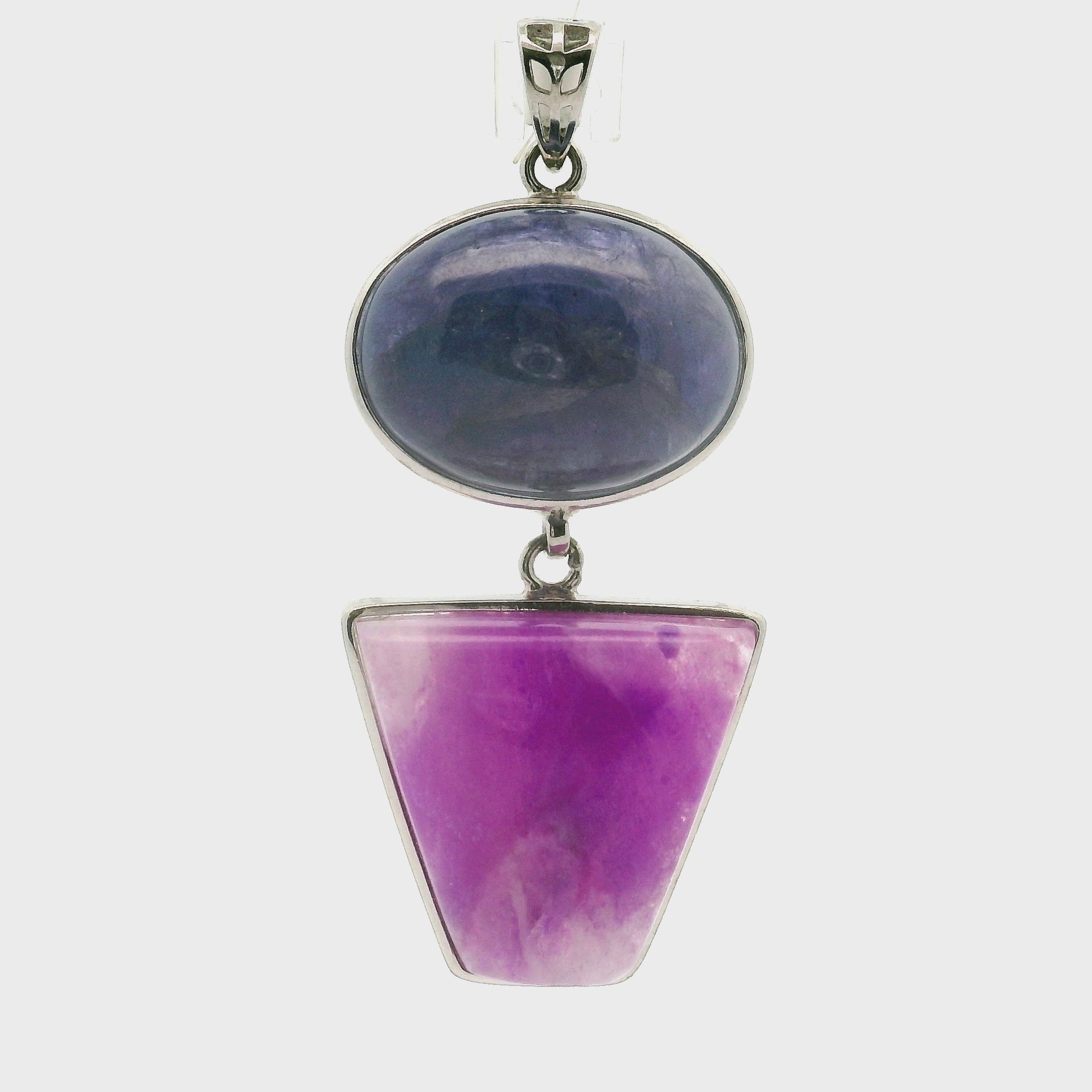 Tanzanite x Sugilite Pendant .925 Silver for Spiritual Evolution, Powerful Healing and Divine Connection