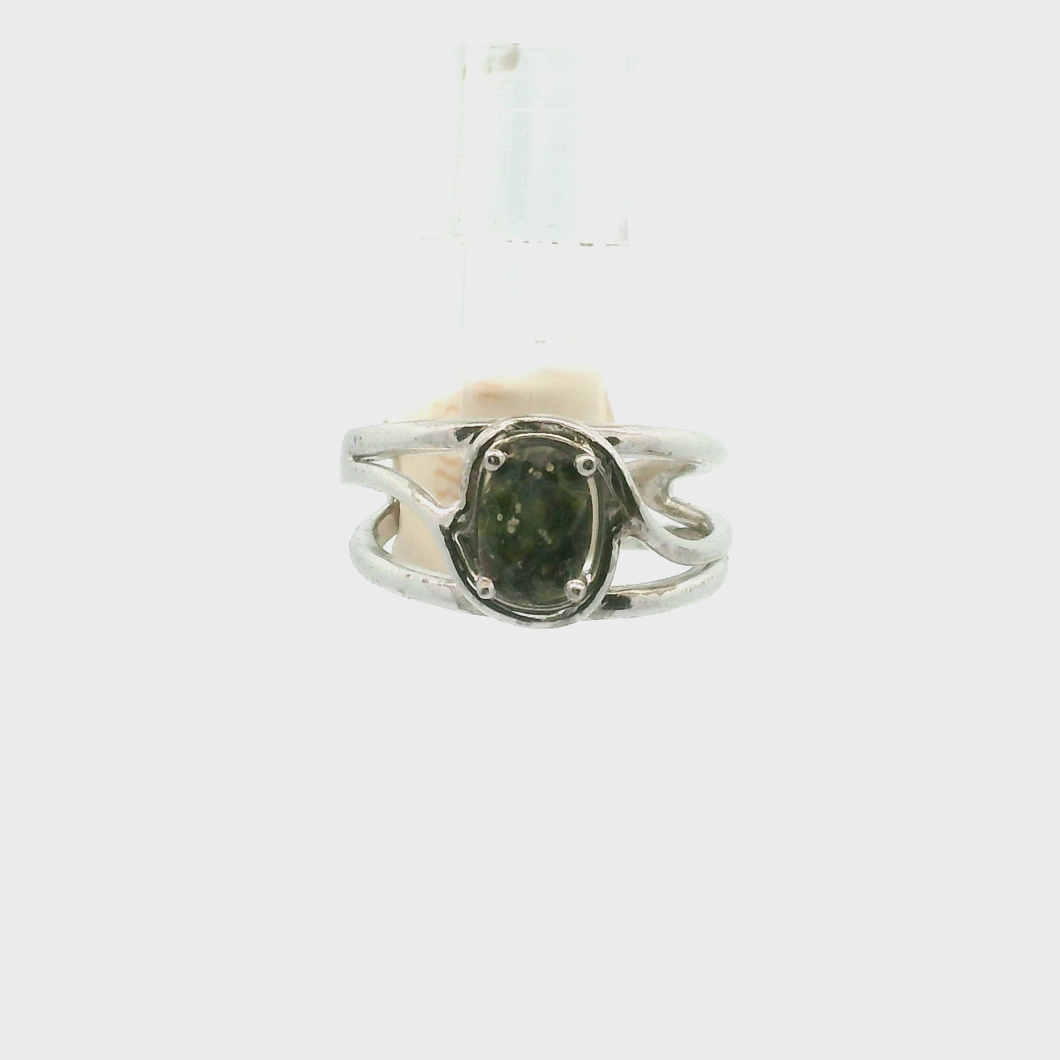 Bloodstone Midi Cuff Ring .925 Silver for Strength, Grounding and Protection