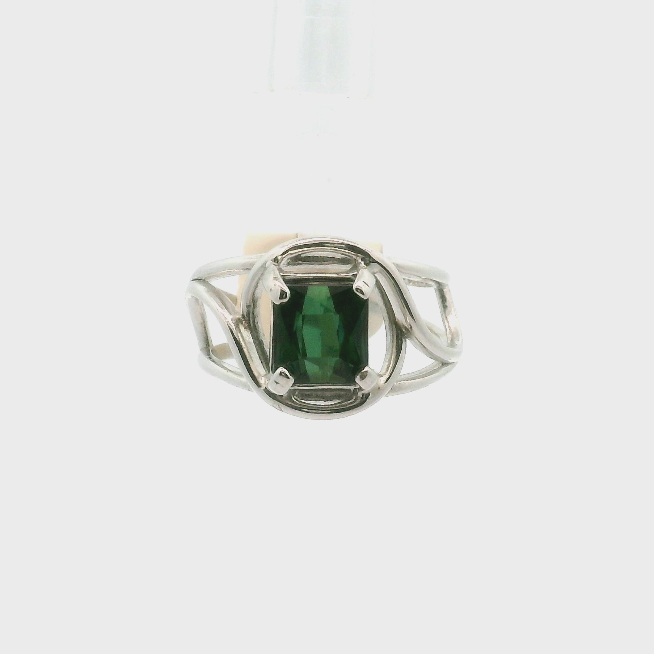 Blue Green Tourmaline Adjustable Finger Cuff Ring for Healing, Joy and Love