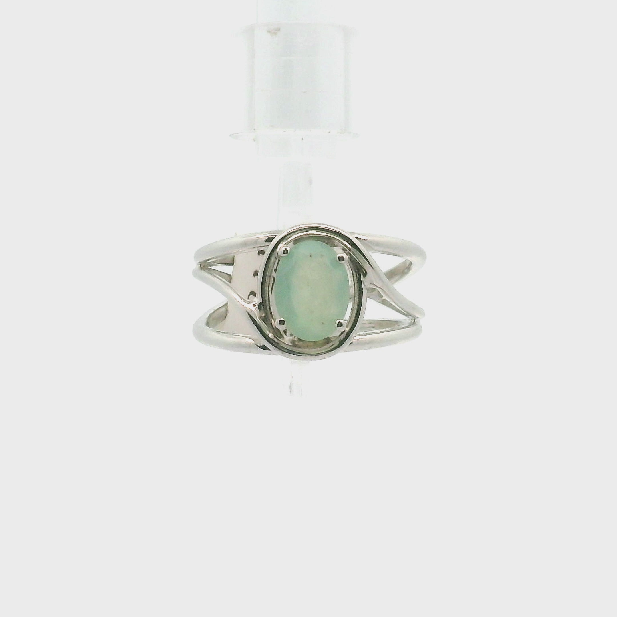 Aquamarine Faceted Cuff Ring .925 Silver for Courage and Intuition