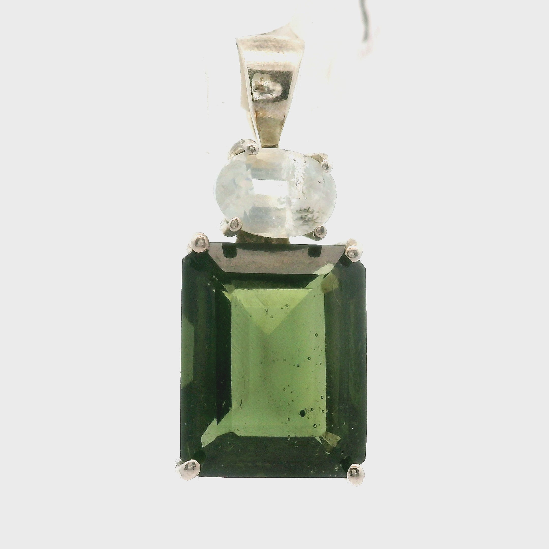 Moldavite Faceted .925 Silver for Manifesting Miracles