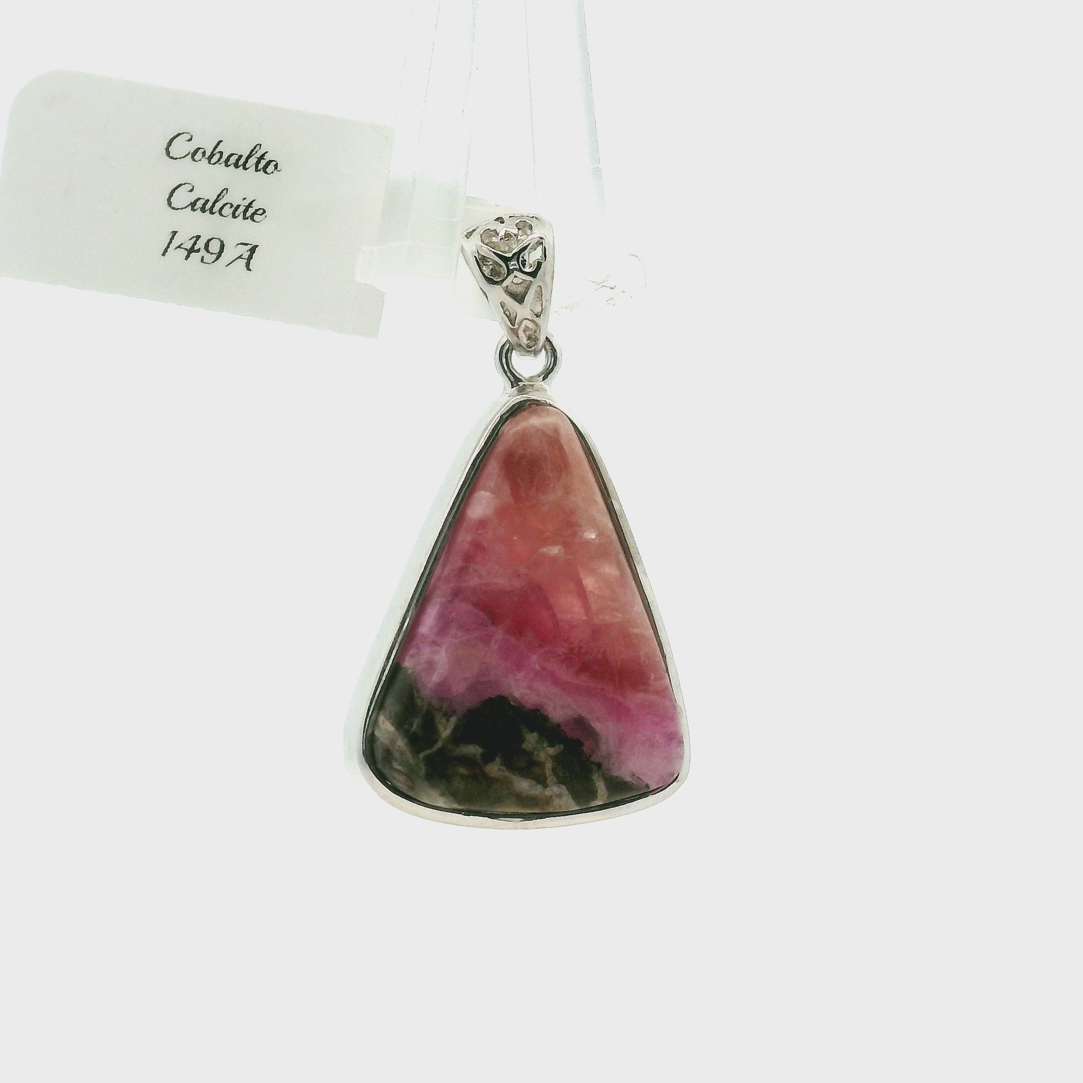 Cobalto Calcite Pendant .925 Silver for Compassion, Emotional Healing, Harmony and Forgiveness