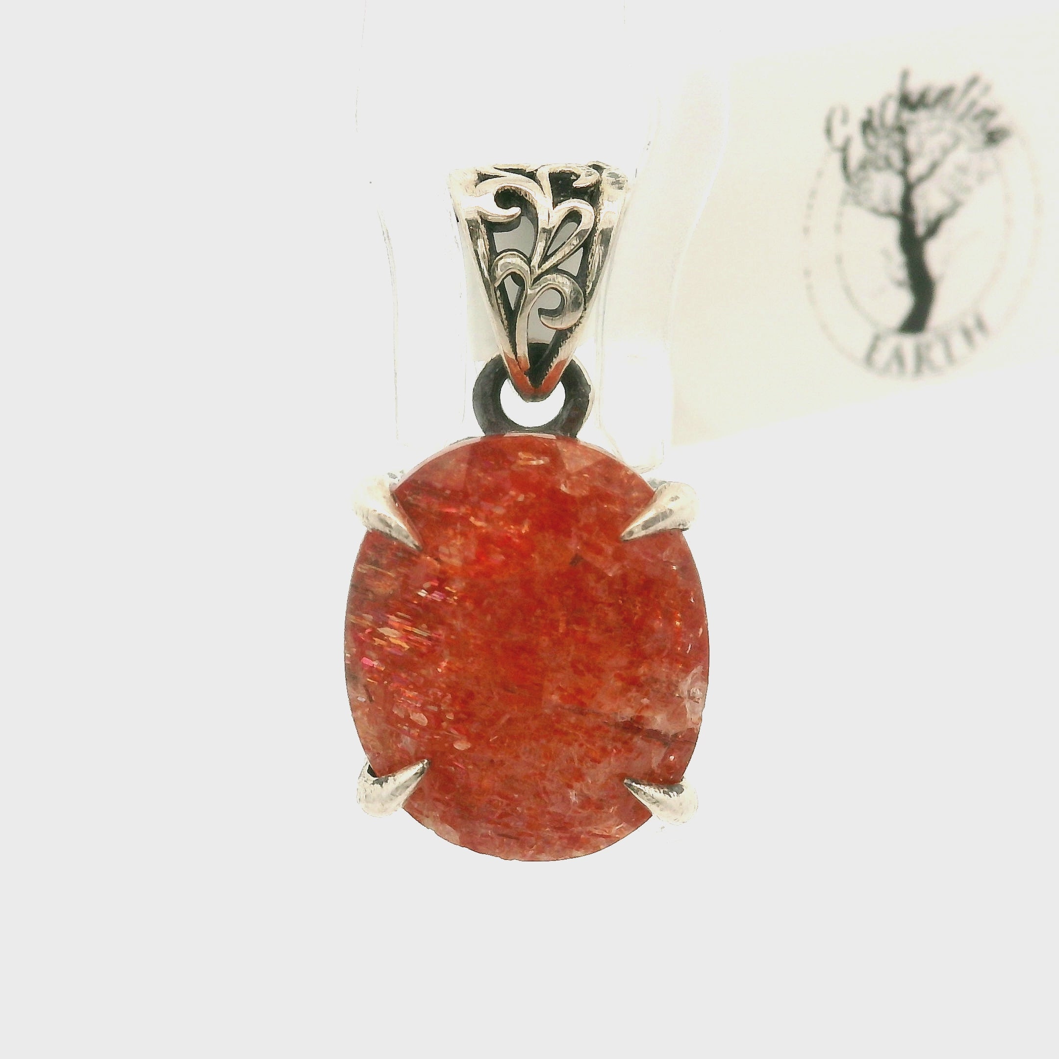 Sunstone Bad Witch Pendant .925 Silver for Confidence, Joy and Vitality
