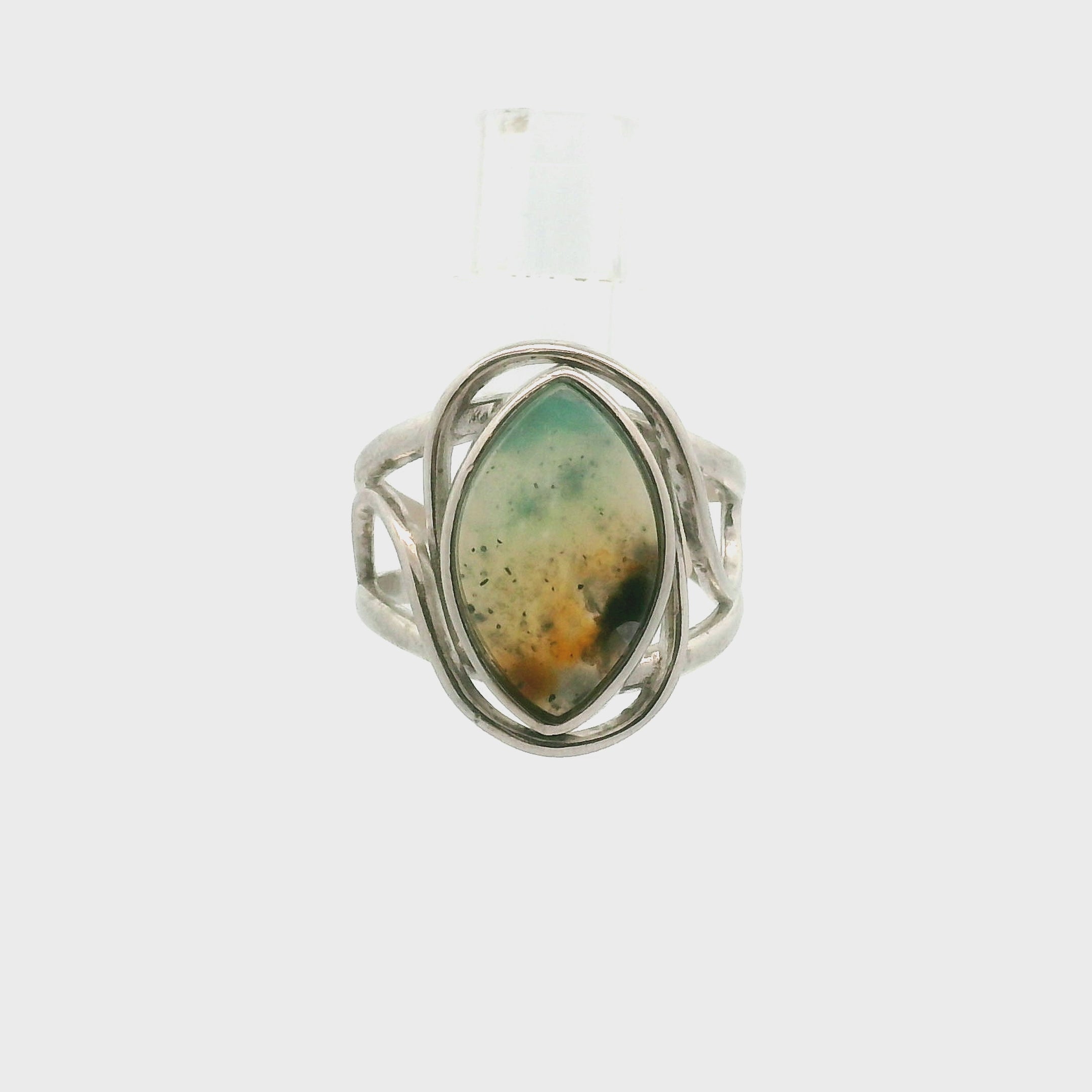 Gem Silica Cuff Ring .925 Silver for Empowerment, Harmony and Truth