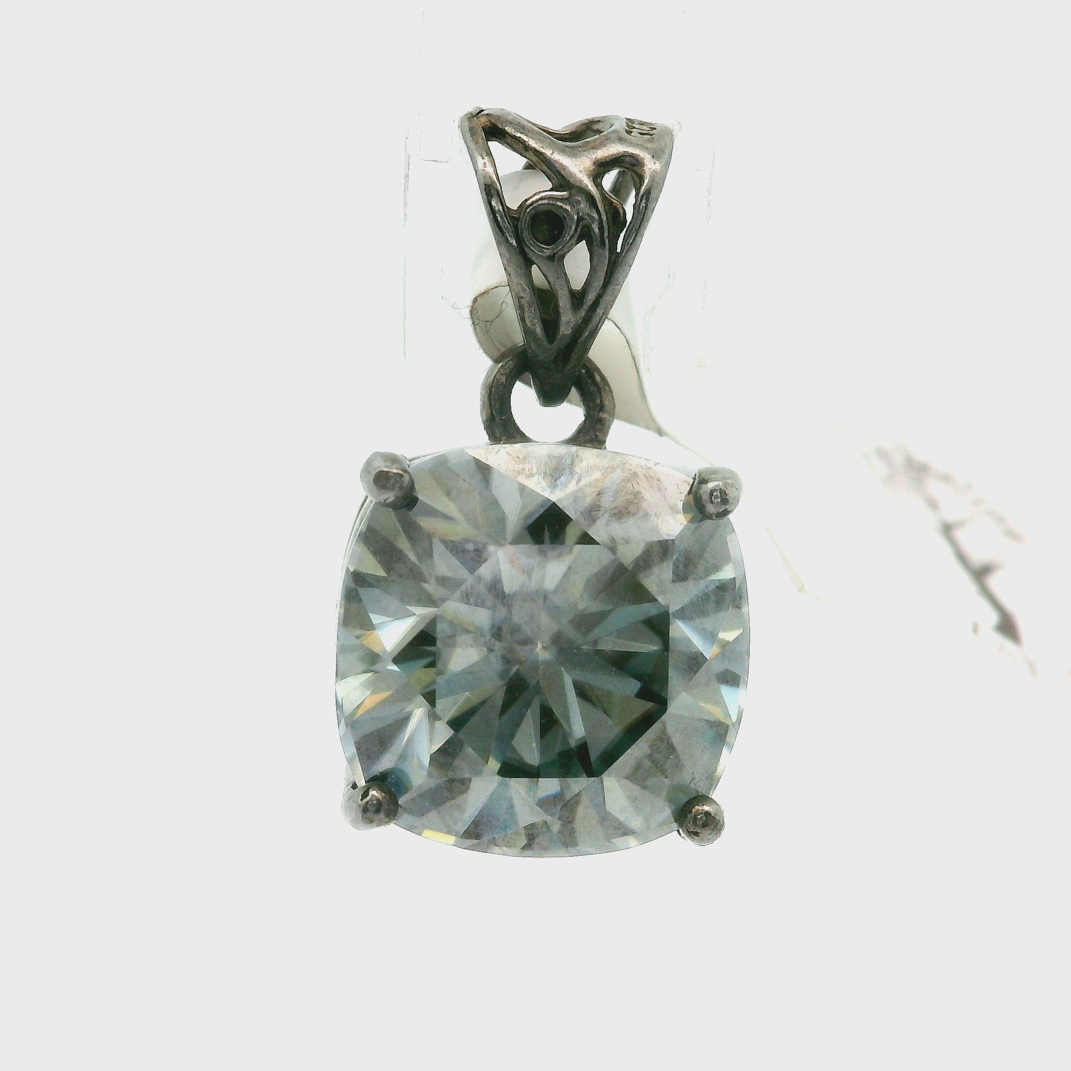 Smoky Moissanite Pendant .925 Silver for Enlightenment, Inner Peace & Spiritual Transformation