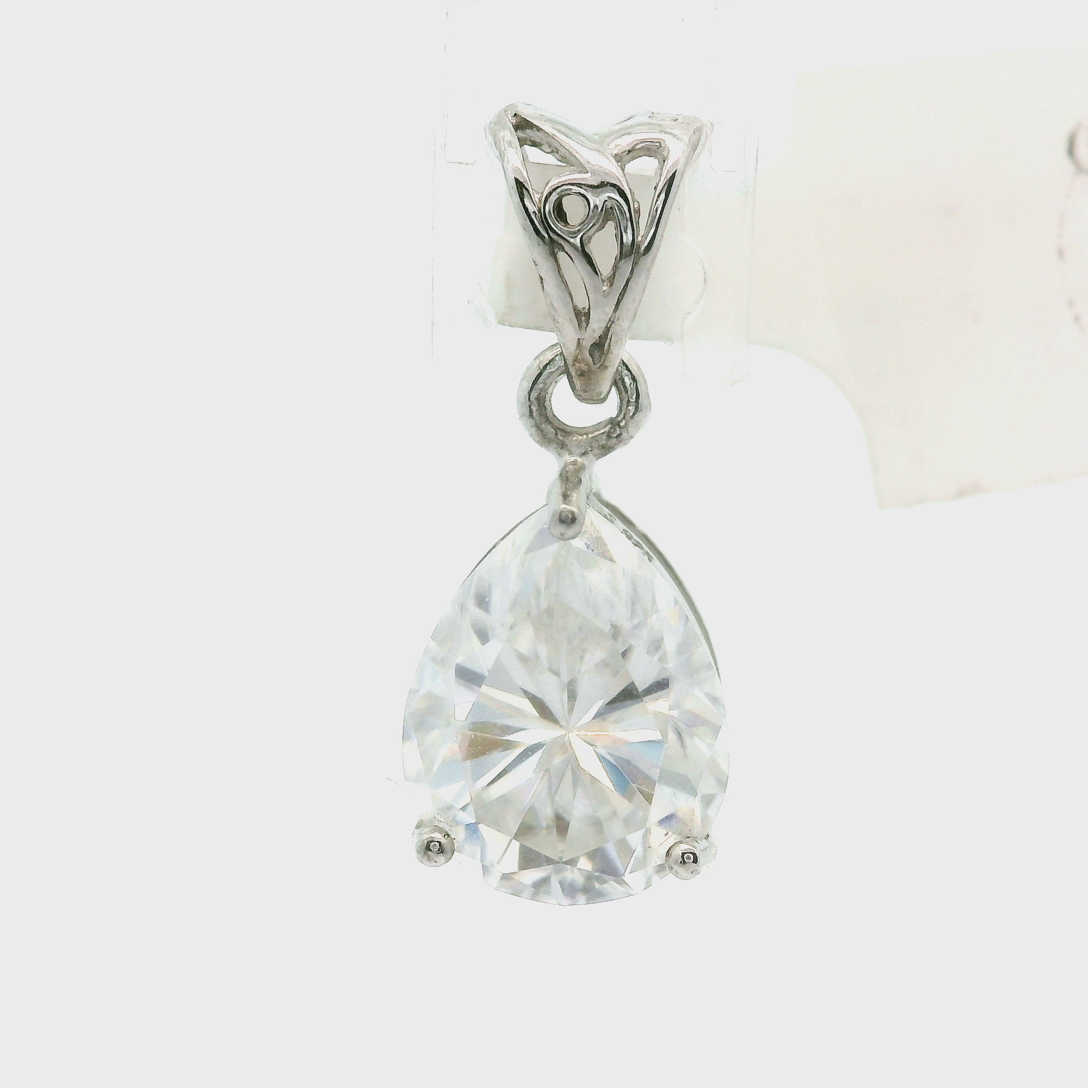 White Moissanite Pendant .925 Silver for Enlightenment, Inner Peace & Spiritual Transformation