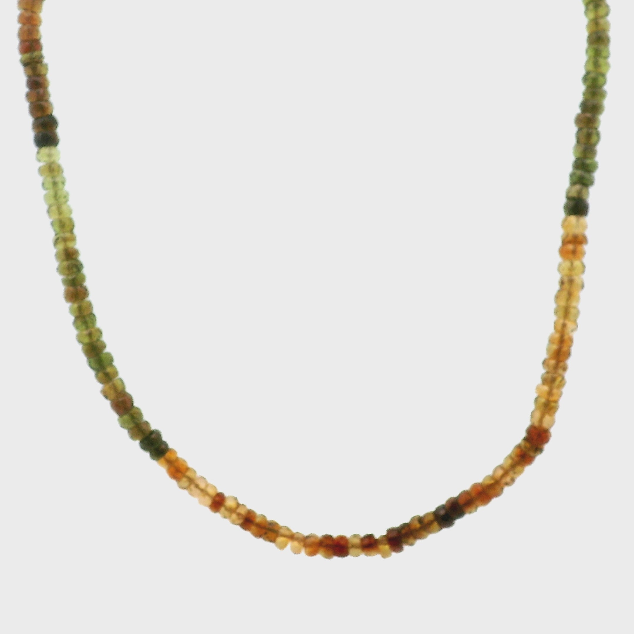 Earthy Multi Tourmaline Faceted Rondelle Necklace 925 Silver for Harmony, Flow and Strength