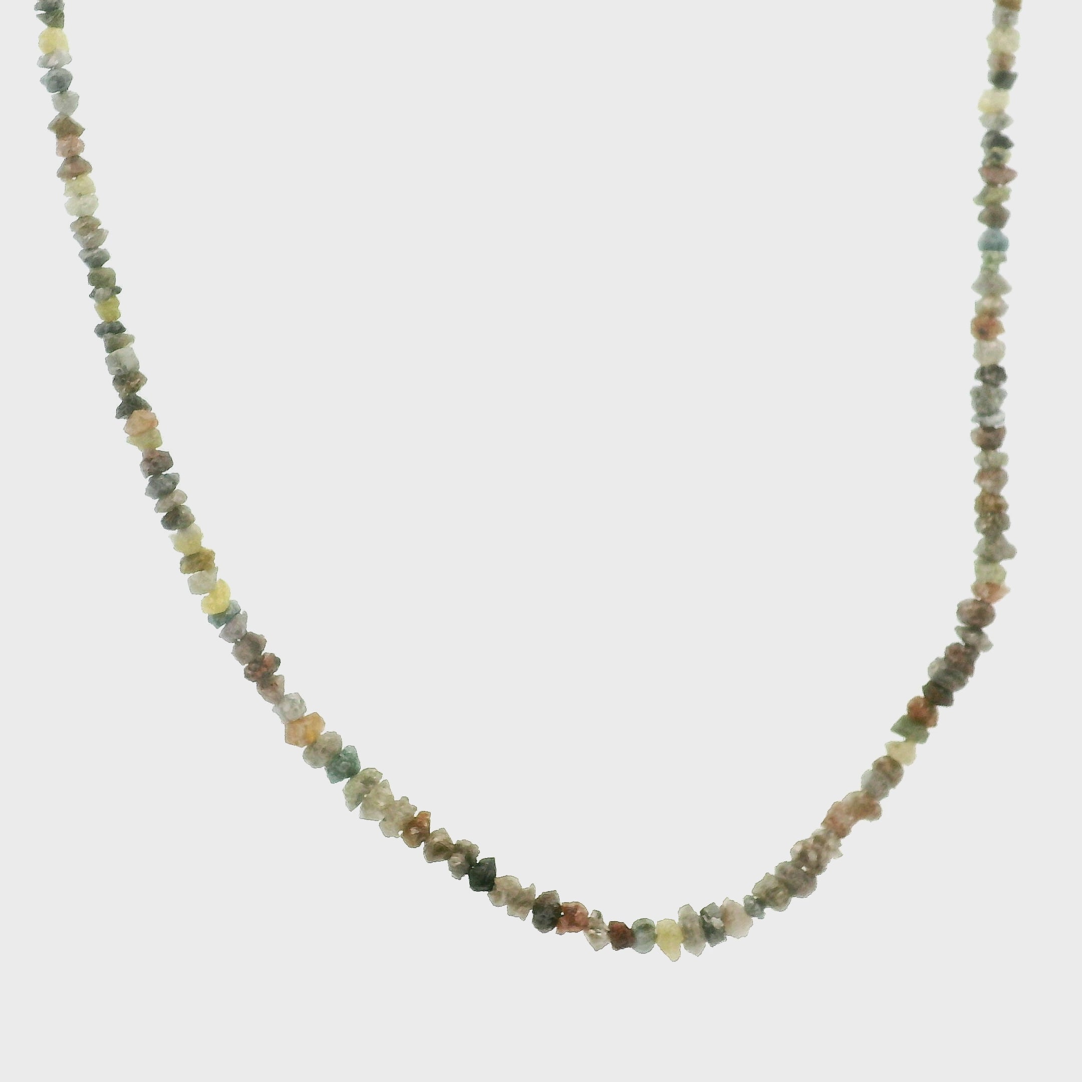 Diamond Chips Necklace 925 Silver for Good Luck and Wisdom