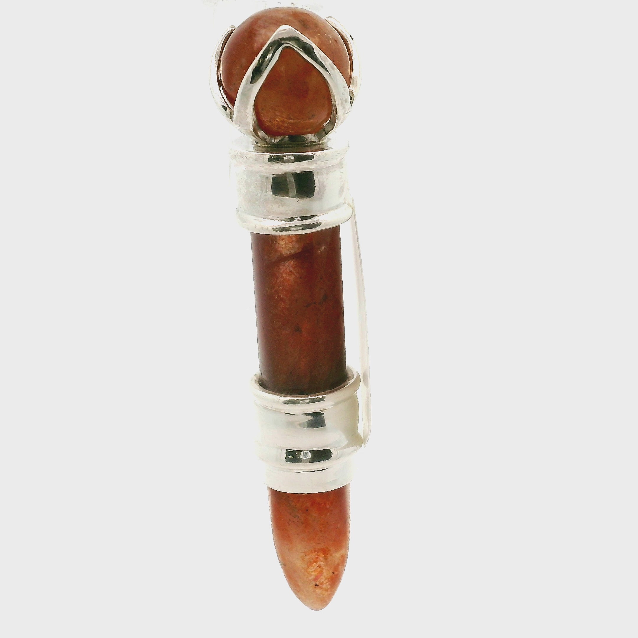 Sunstone Wandlet Wand Pendant .925 Silver for Manifestation and Abundance