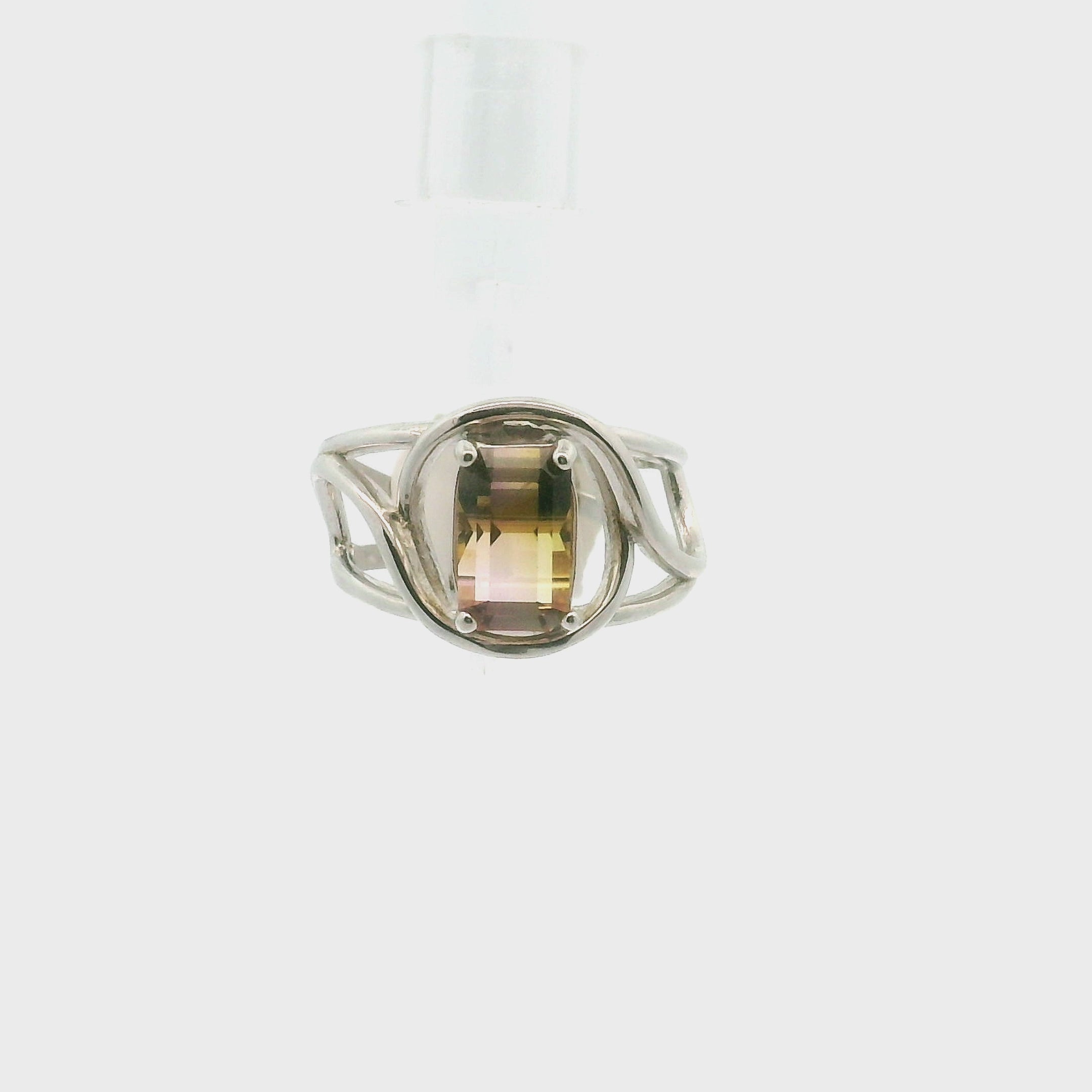 Nigeria Magical Tourmaline Cuff Ring .925 Silver for Positive Transformation