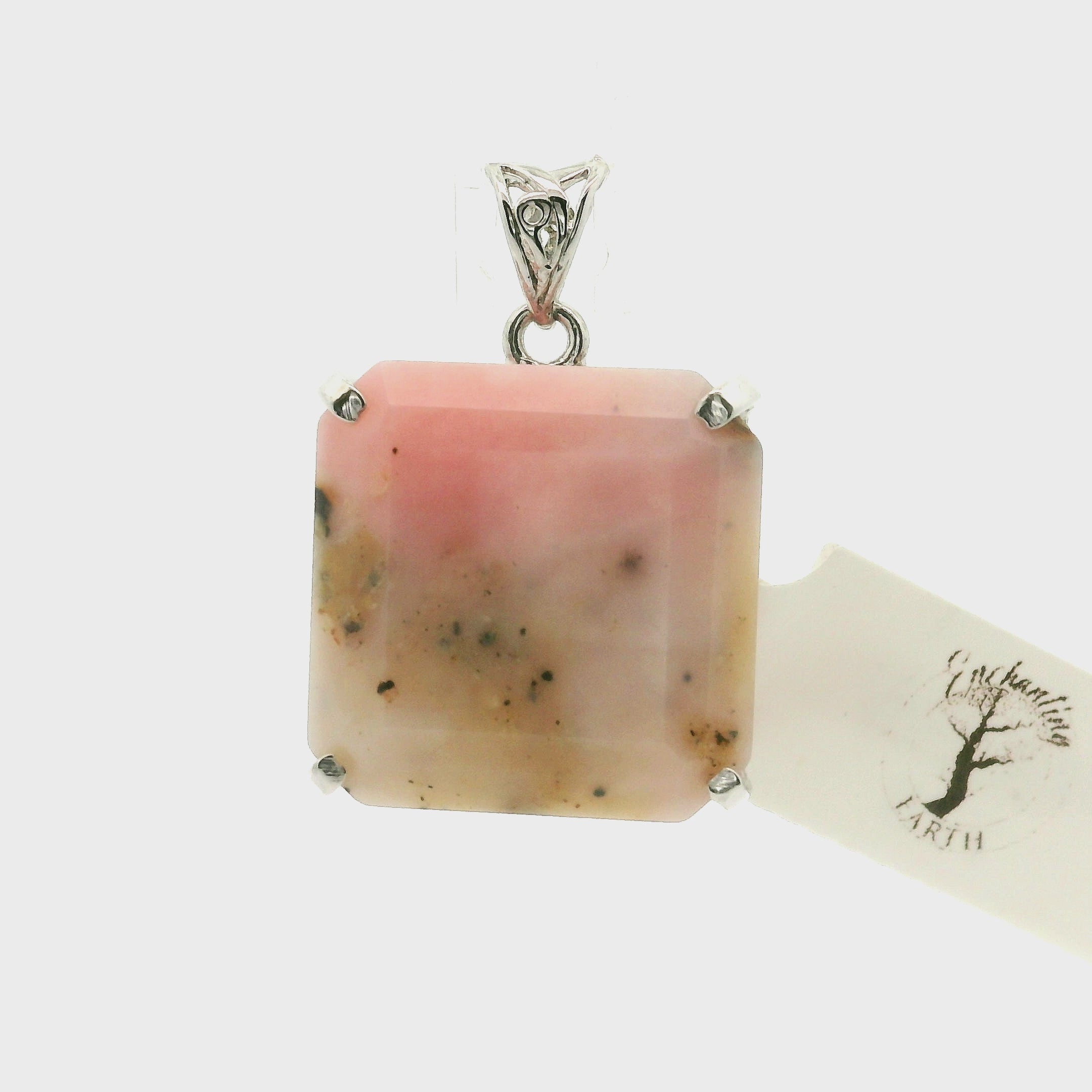 Pink Opal Pendant .925 Silver for Peace, Tranquility and Emotional Healing