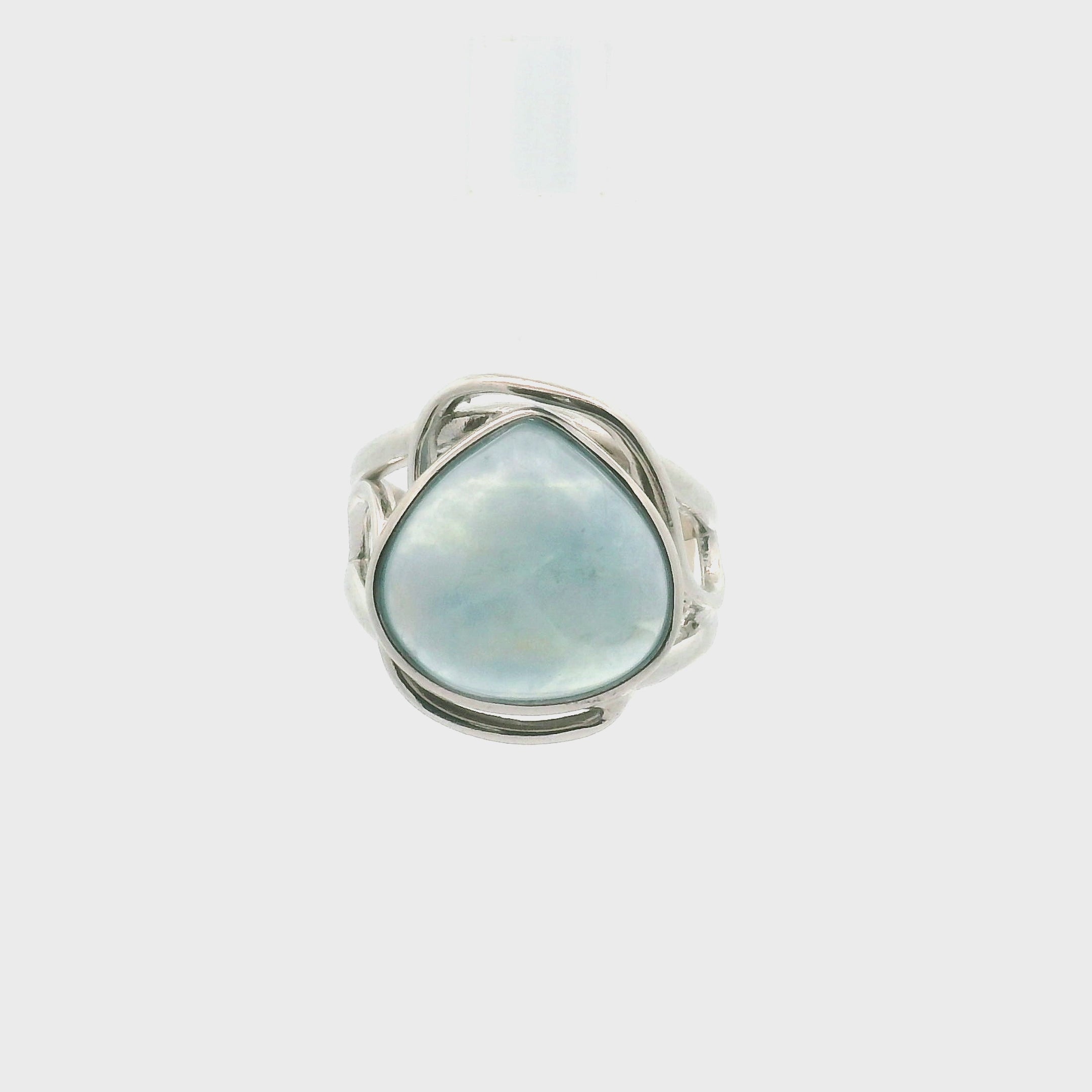 Blue Fluorite Cuff Rings .925 Silver for Focus, Wisdom and Clarity
