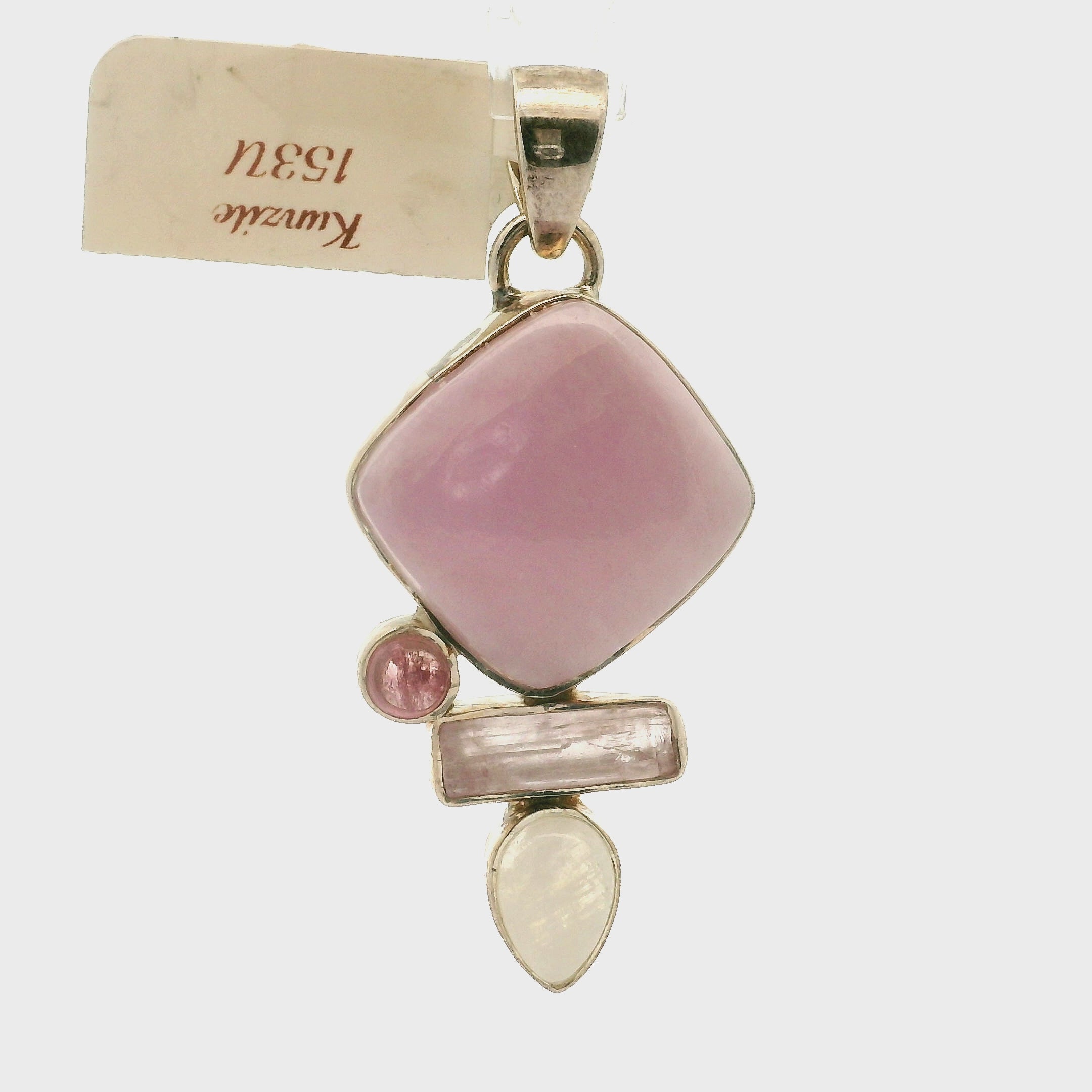 Kunzite Multi-Stone Pendant .925 Silver for Opening Your Heart to Love, Emotional and Family Healing