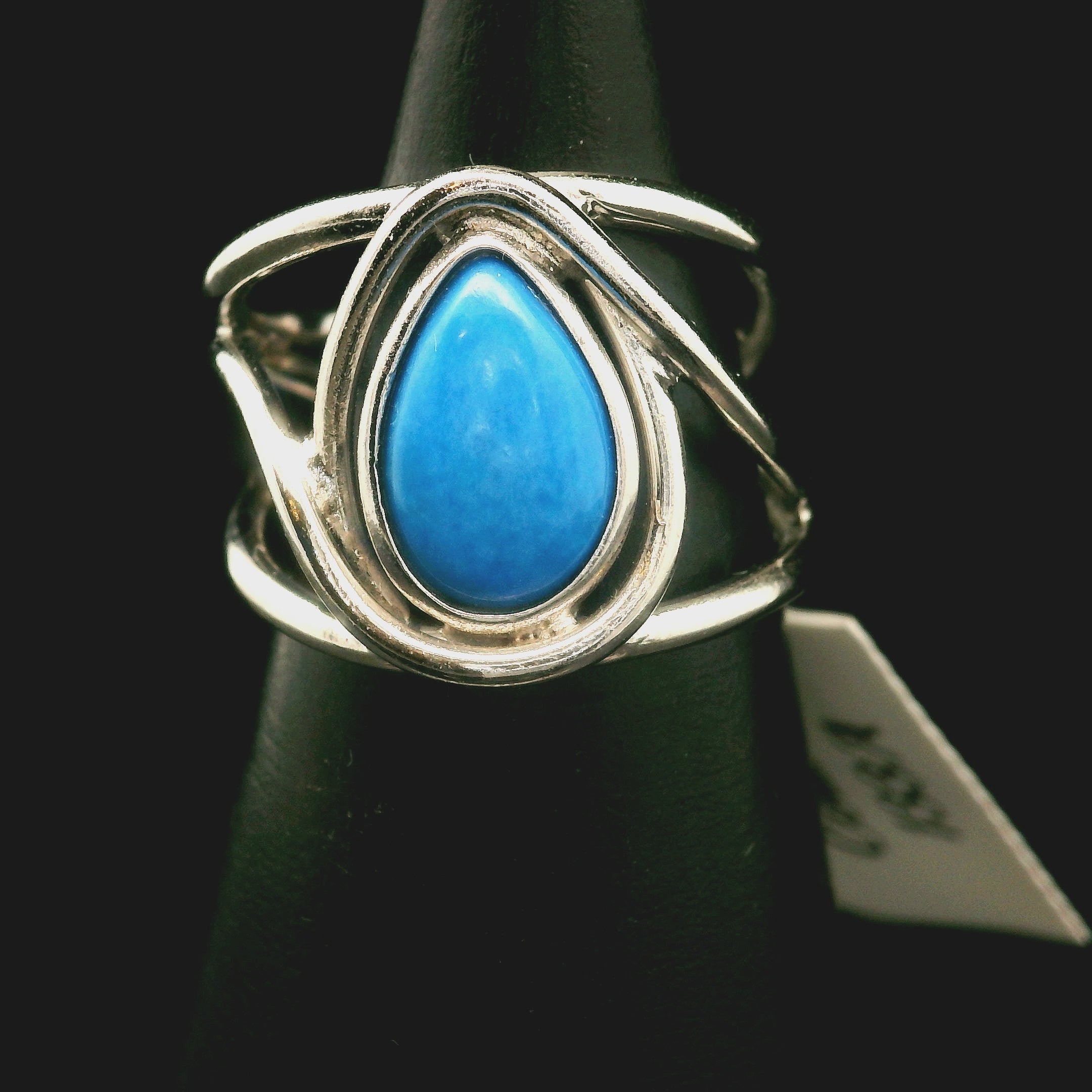 Ceruleite Midi Cuff Ring .925 Silver for Intuition, Transformation and Willpower