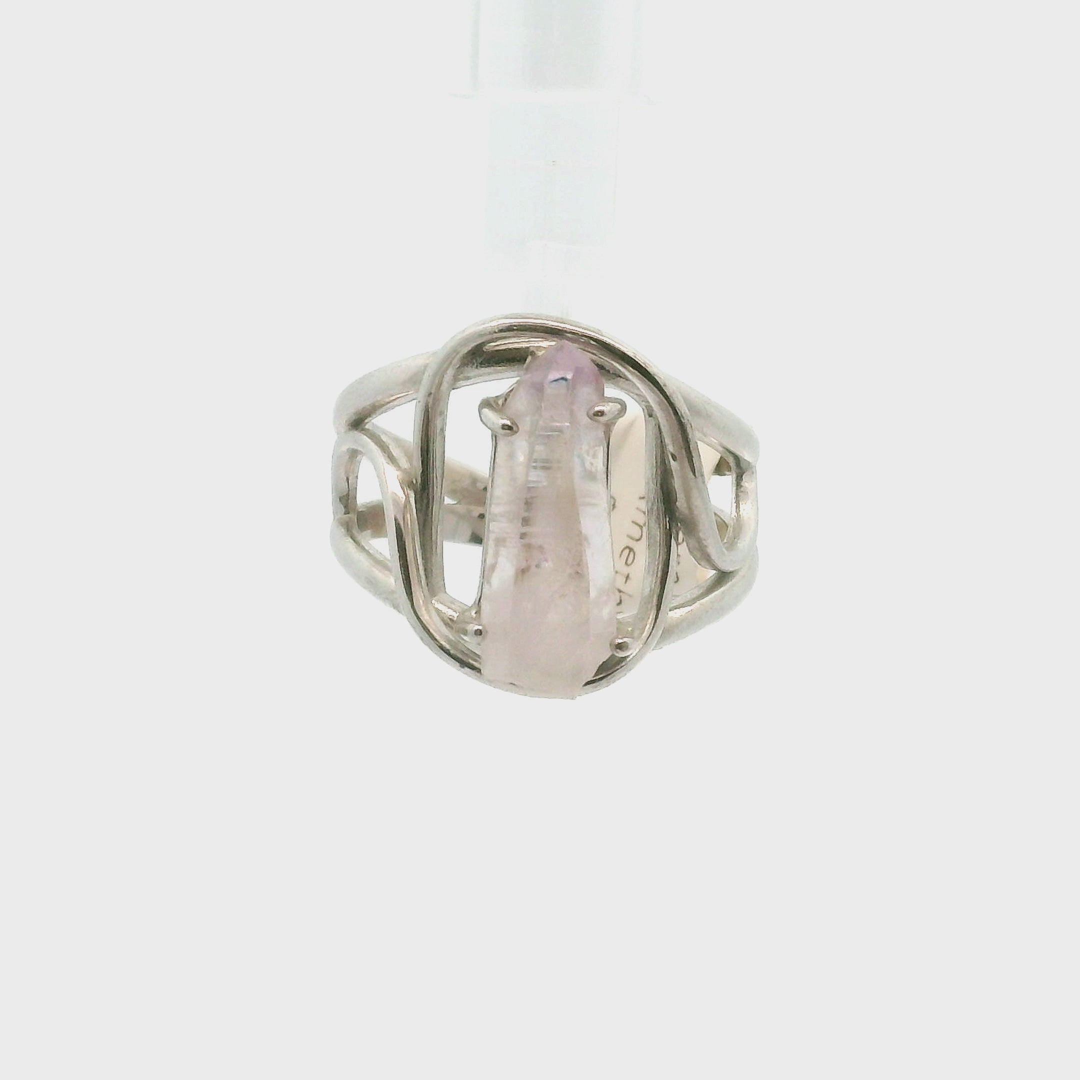 Vera Cruz Amethyst Cuff Ring .925 Silver for Connecting with angels, guides and your higher self