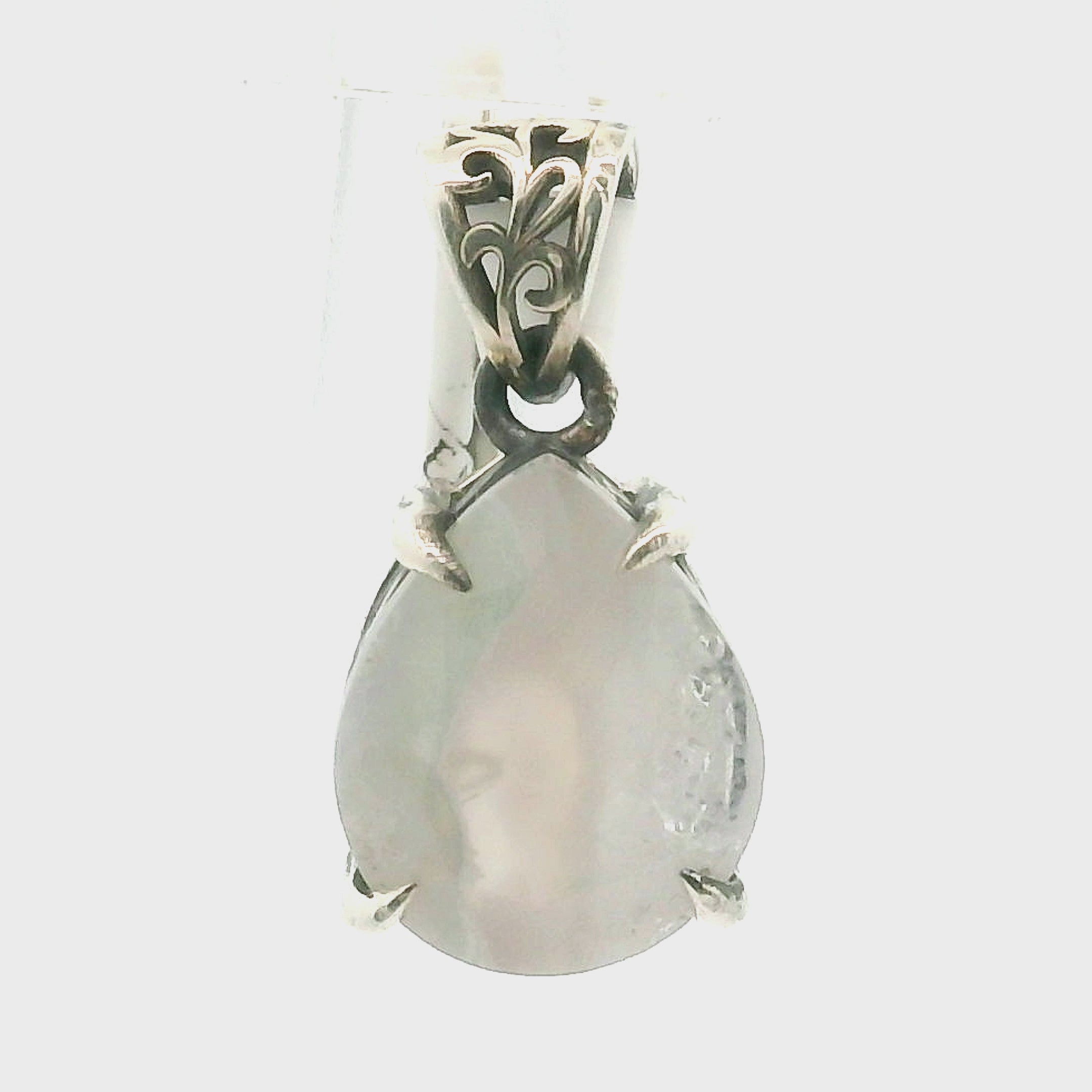 Bad Witch Flower Agate Pendant .925 Sterling Sliver for Empowering you to Blossom