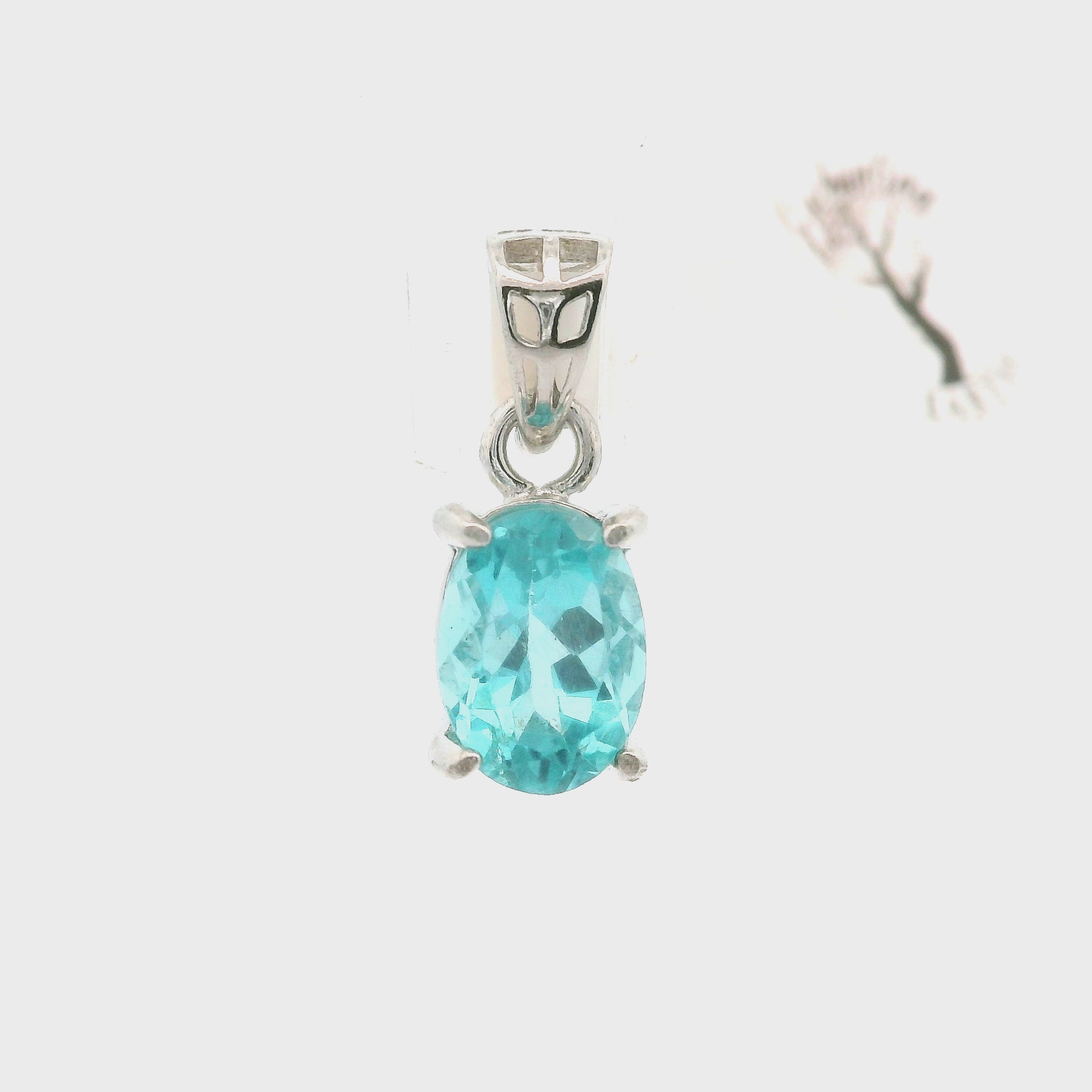 Blue Apatite Mini Pendant .925 Silver for Overall Health and Wellness