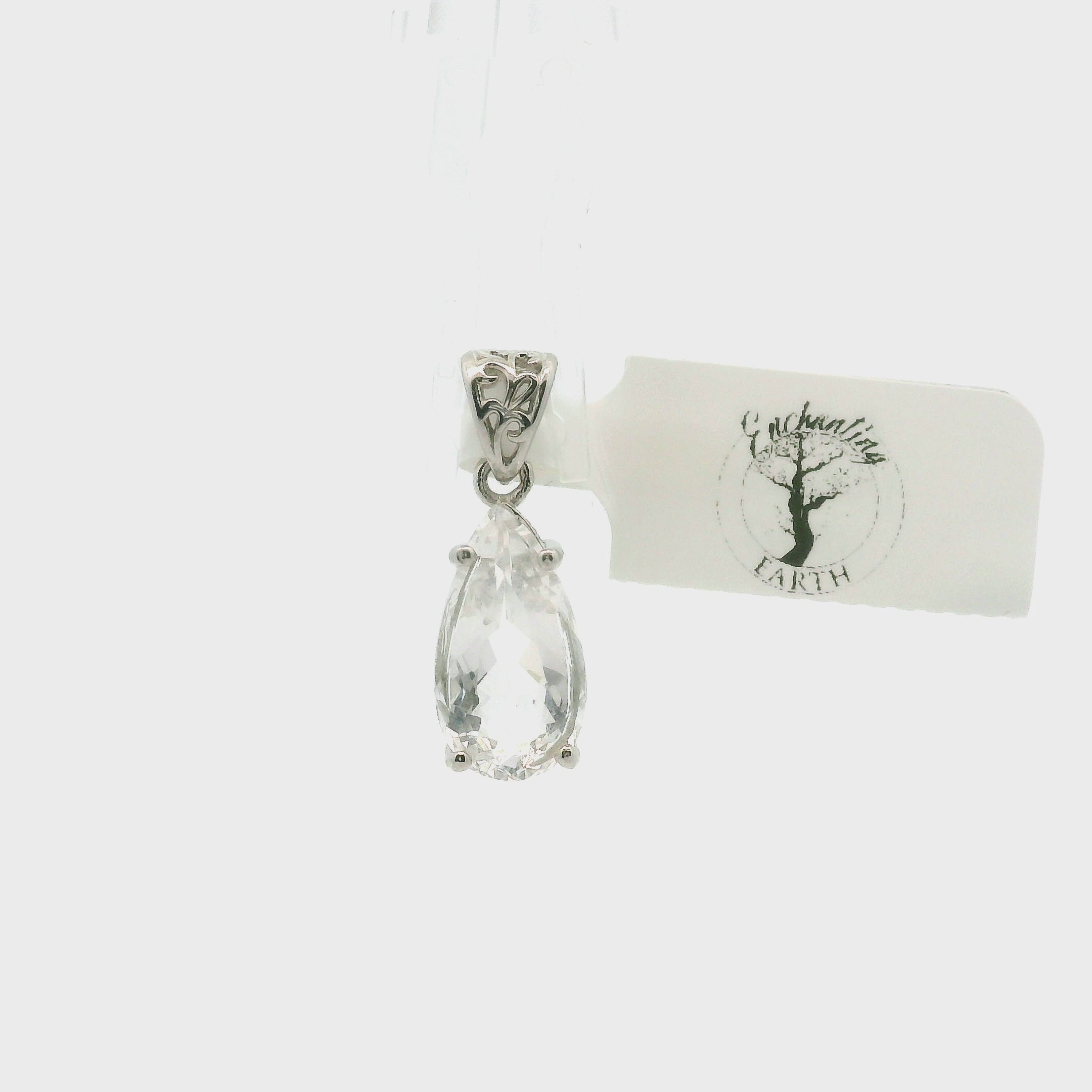 Pollucite Pendant 925 Silver for Good Luck, Protection and Connection to Source