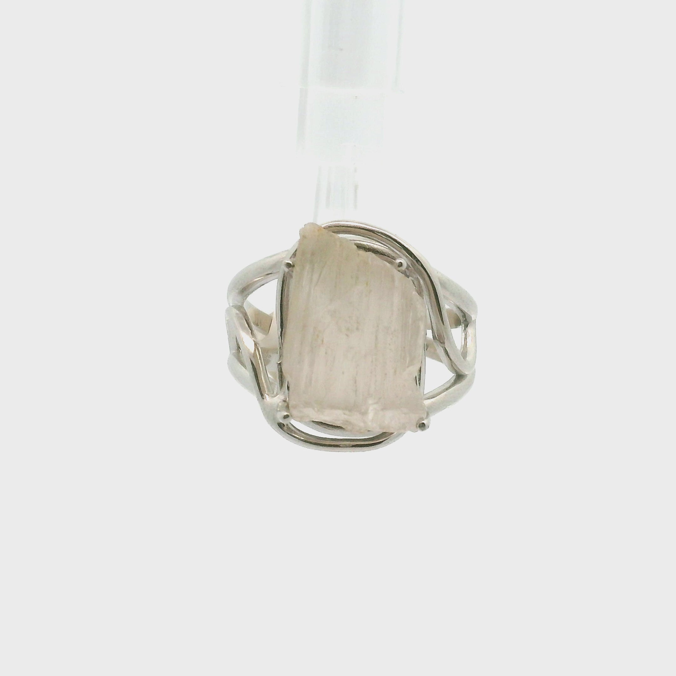 Purple Scapolite Adjustable Cuff Ring .925 Silver for Attracting your Desires and Accomplishing Goals