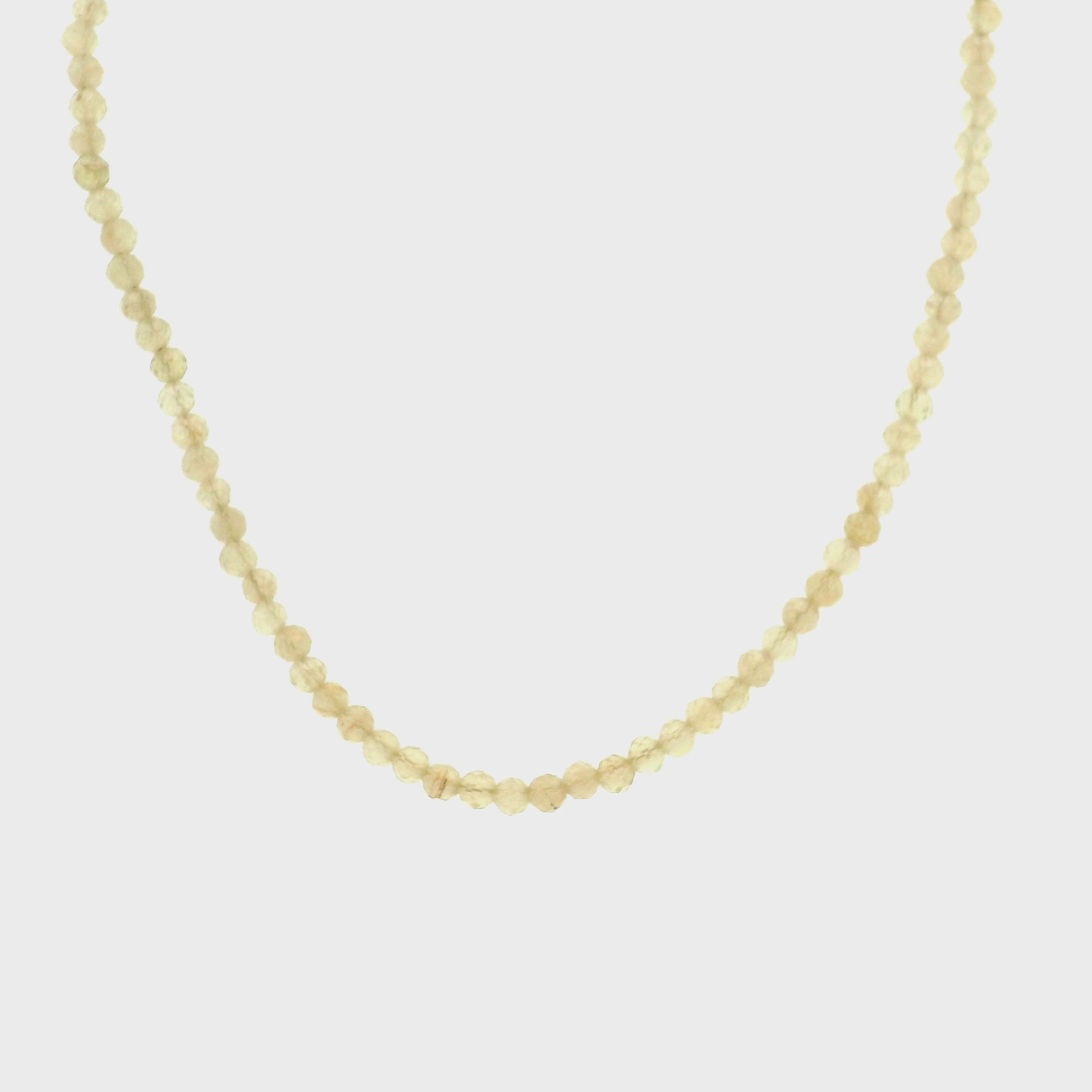Golden Yellow Apatite Micro Faceted Choker/Layering Necklace 925 Silver for Courage & Mental Clarity