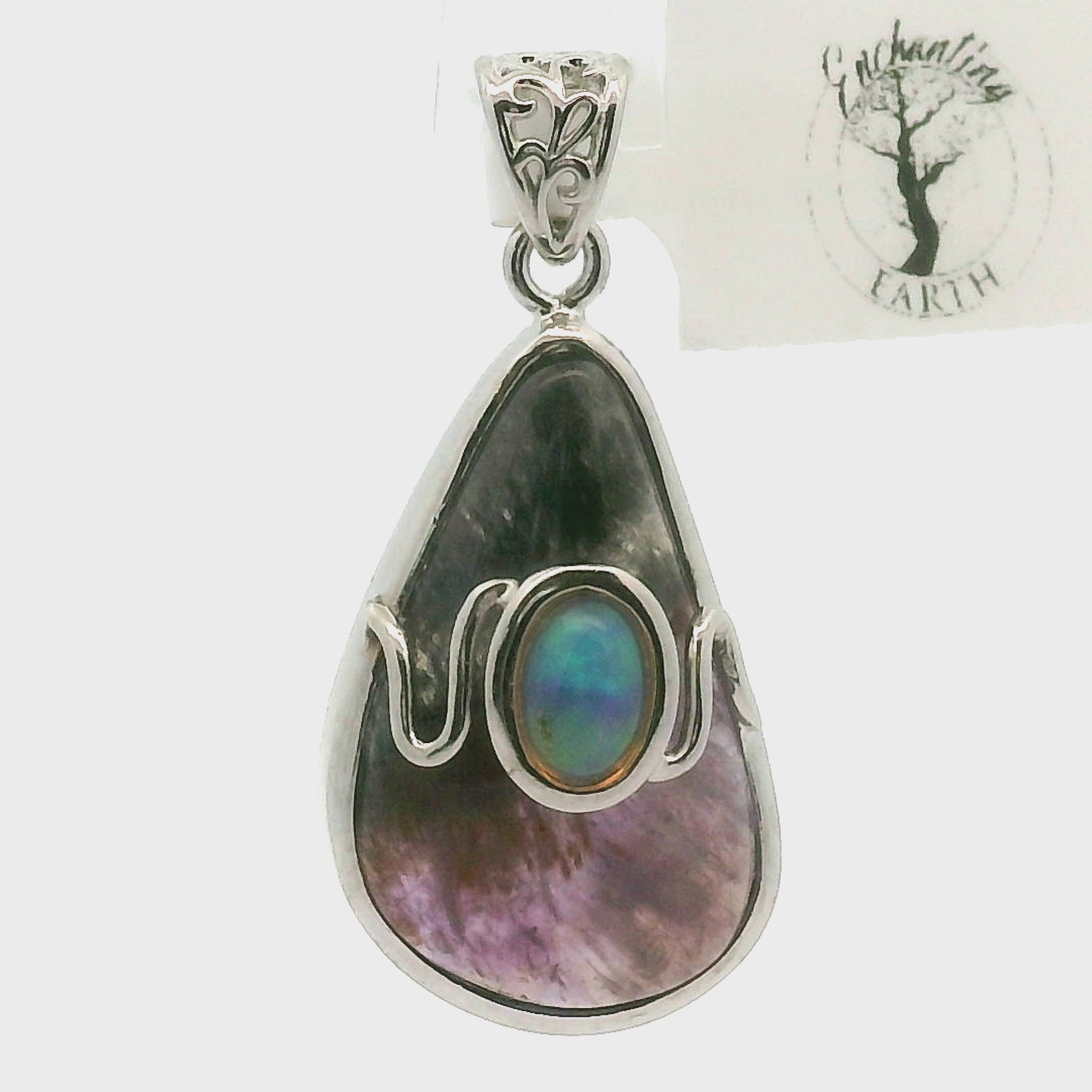 Super 7 with Opal Pendant .925 Silver for Creating Your Dream Life and Angelic Guidance