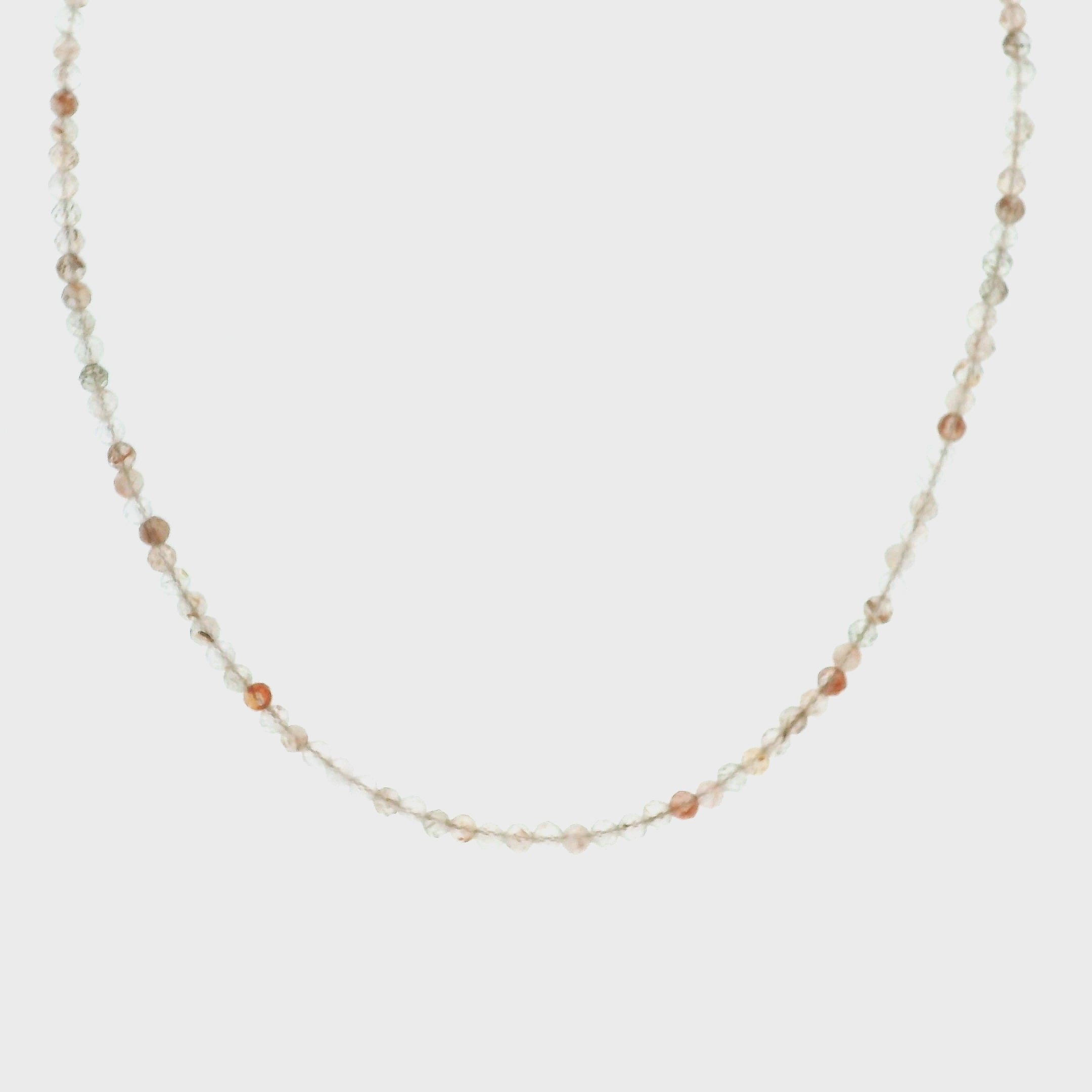 Copper Rutile in Quartz Micro Faceted Choker/Layering Necklace 925 Silver for Compassion & Loyalty