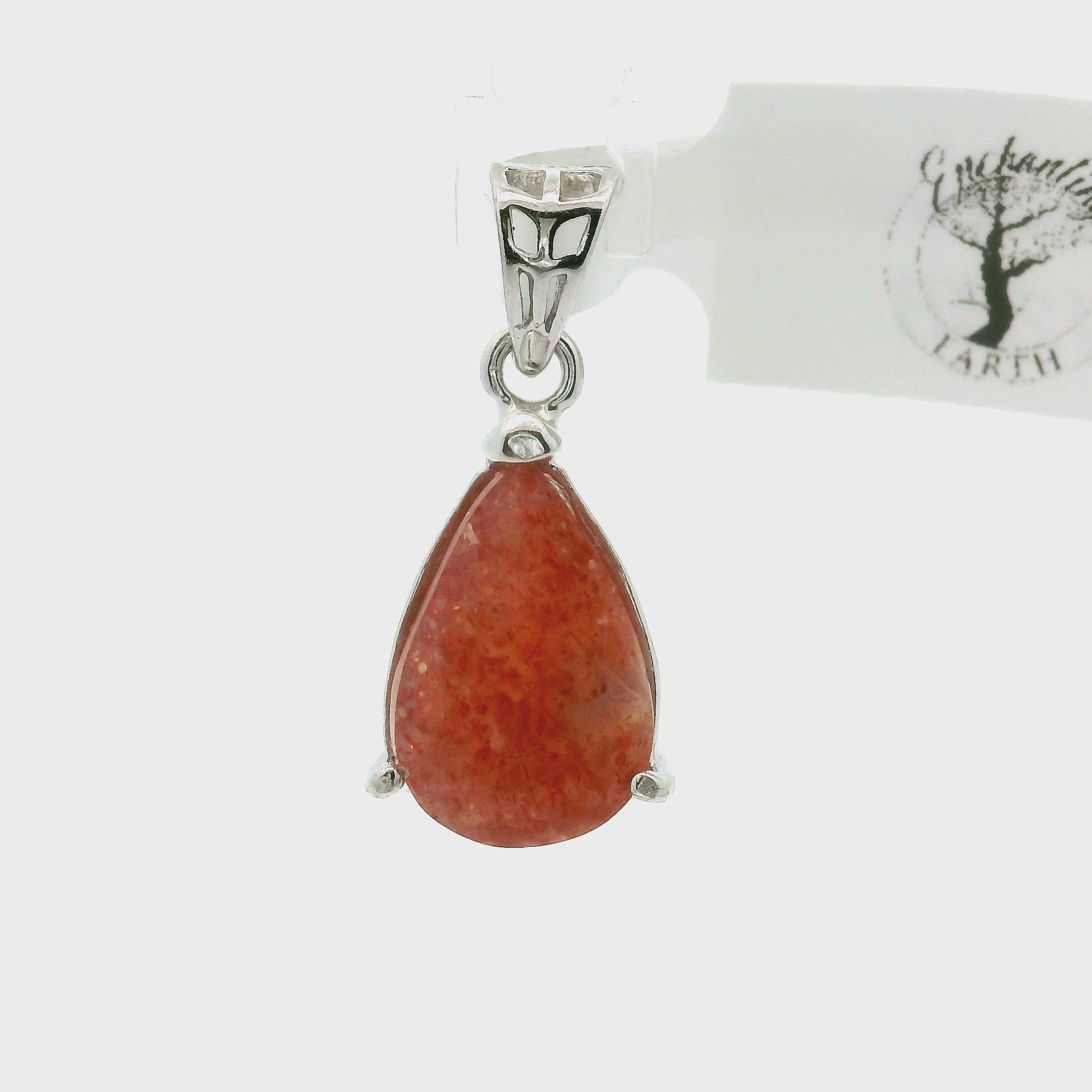 Sunstone Faceted Pendant .925 Silver for Confidence and Strength