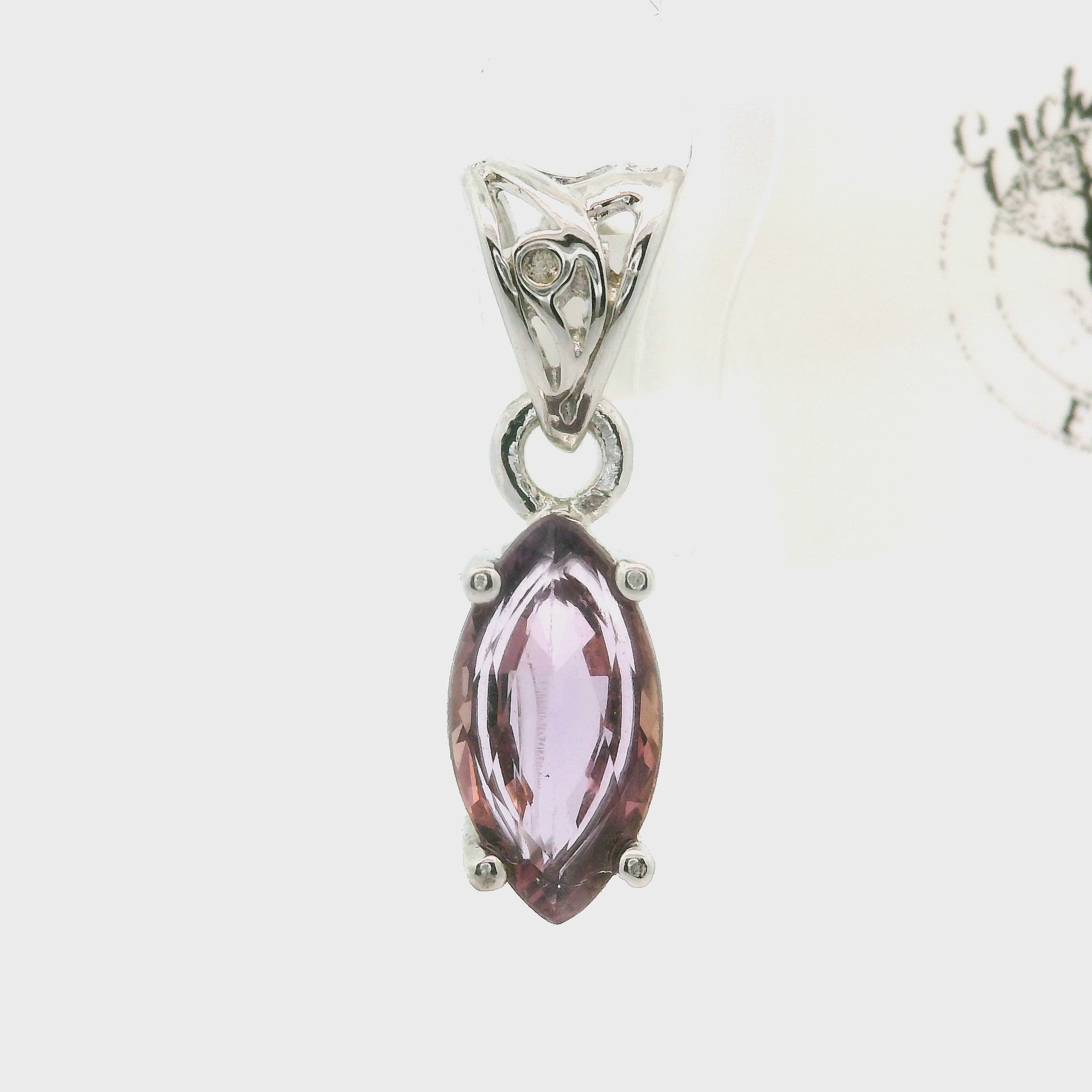 Pink Tanzanite Pendant .925 Silver  for Harmony and Elevating your Consciousness