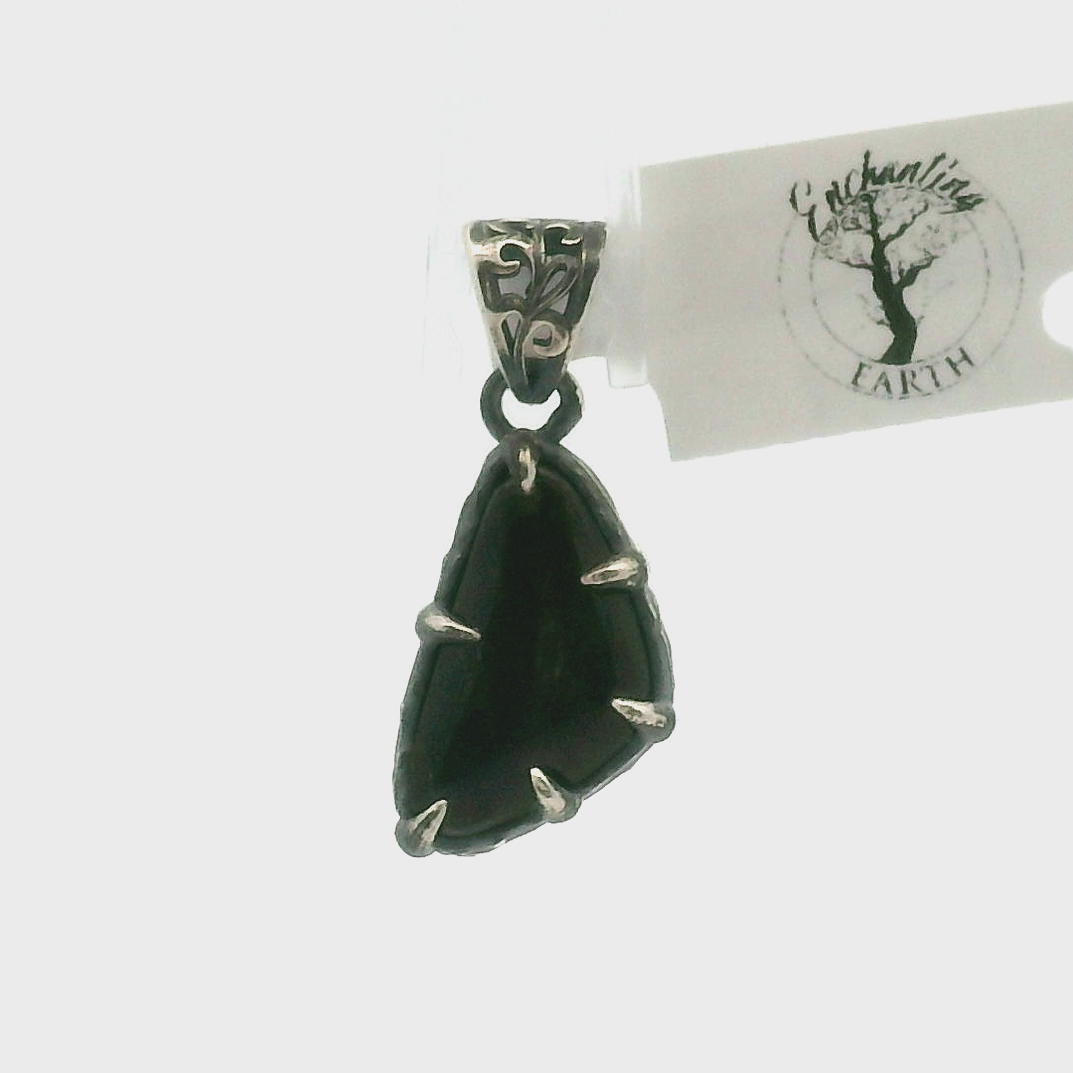 Ammolite Bad Witch Pendant .925 Silver for Transformation and Boosting your Life Force Energy